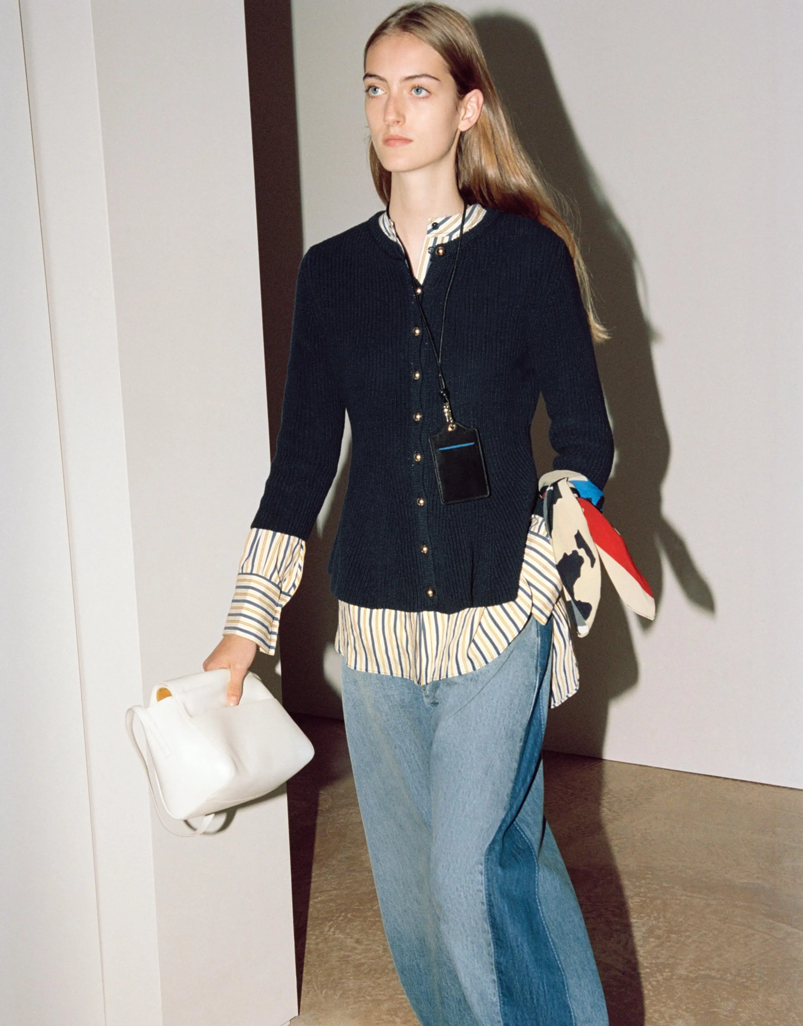 ZW COLLECTION MID-WAIST BARREL PATCHWORK JEANS