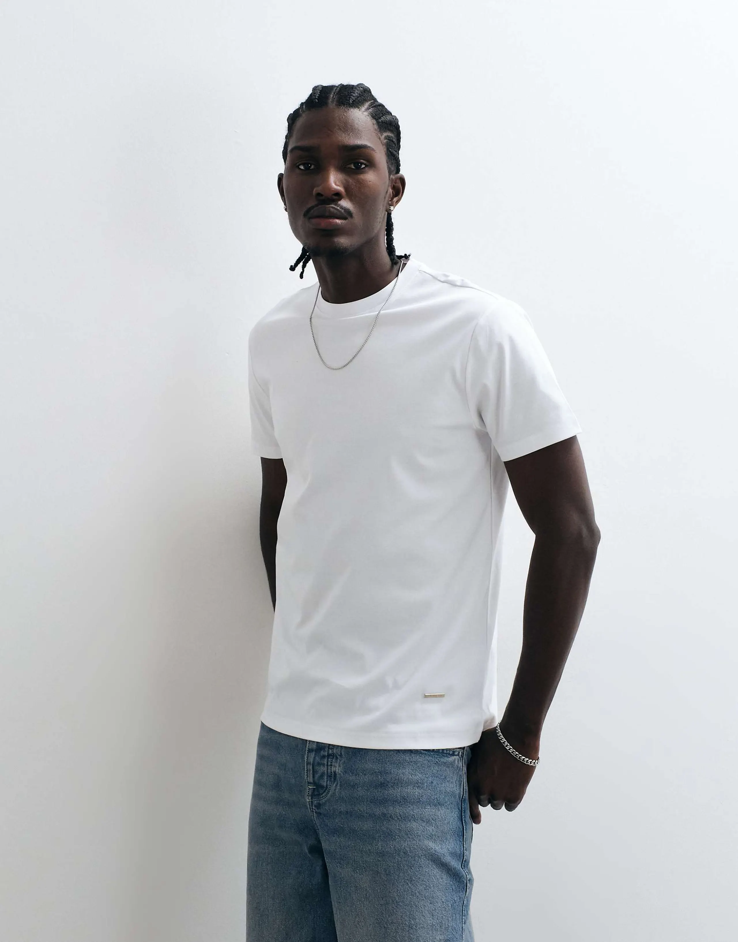Belier mercerized logo 100% cotton t-shirt in white