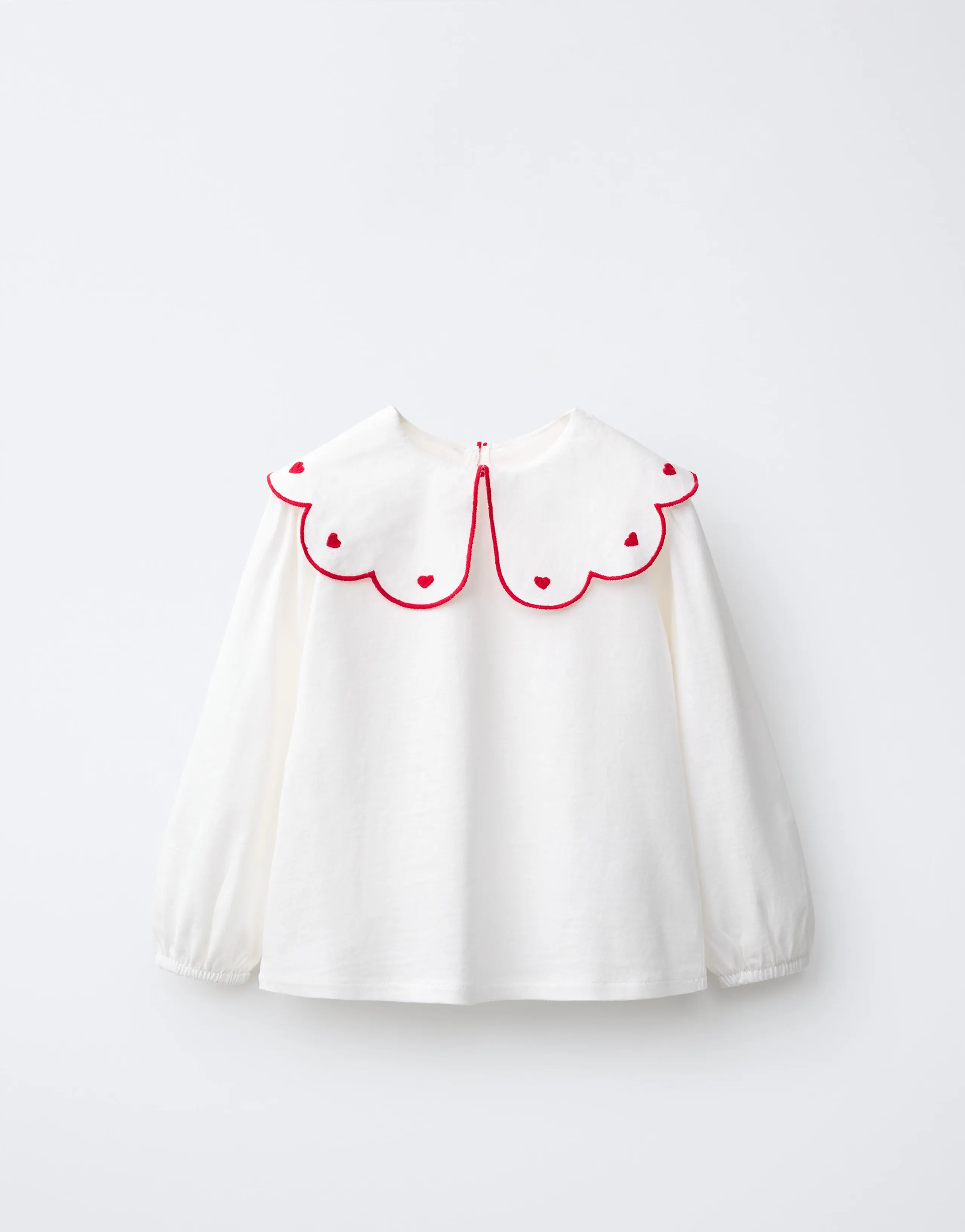 EMBROIDERED PETER PAN COLLAR T-SHIRT