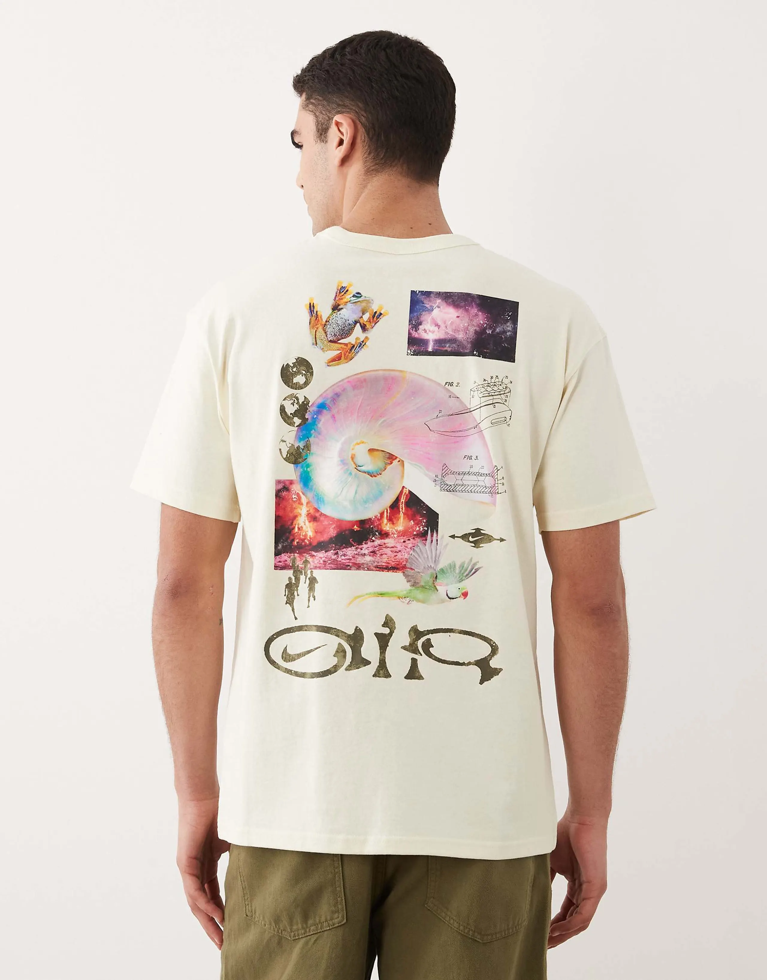 Nike Premium graphic T-shirt in off white