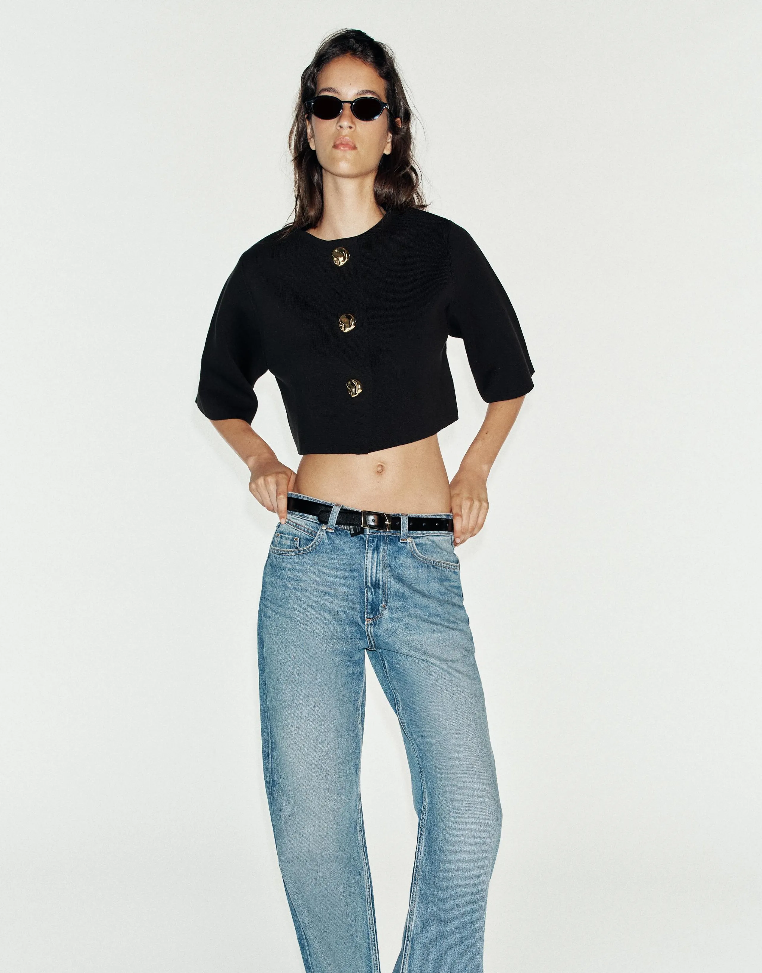 CROPPED KNIT CARDIGAN