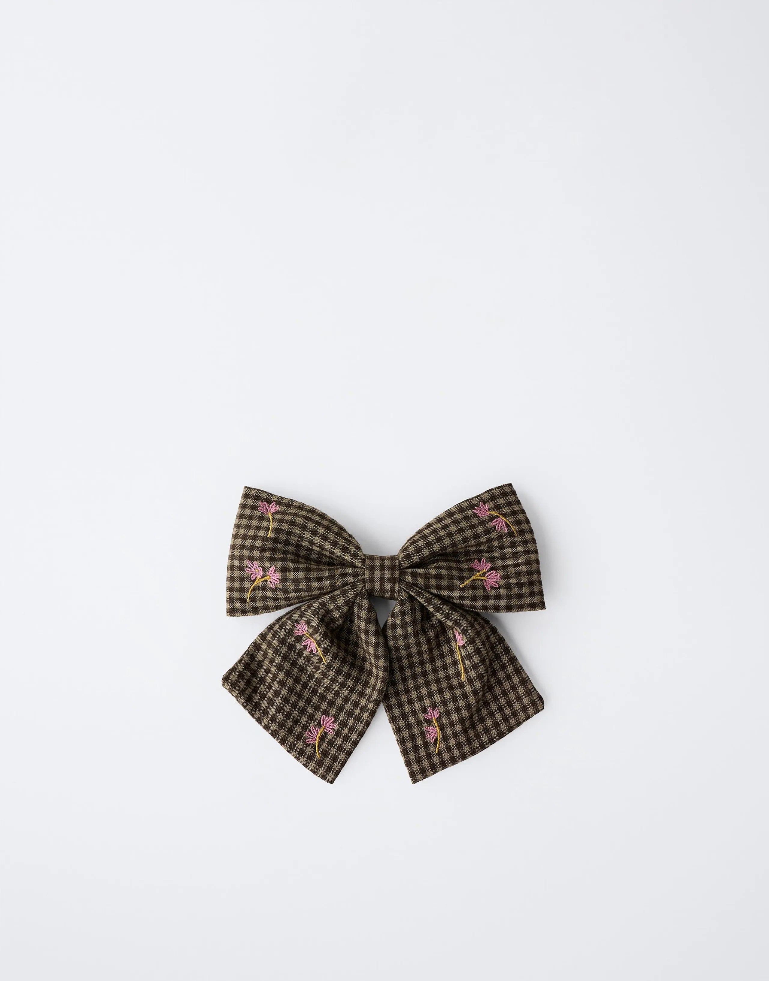GINGHAM BOW SCRUNCHIE WITH CLIP