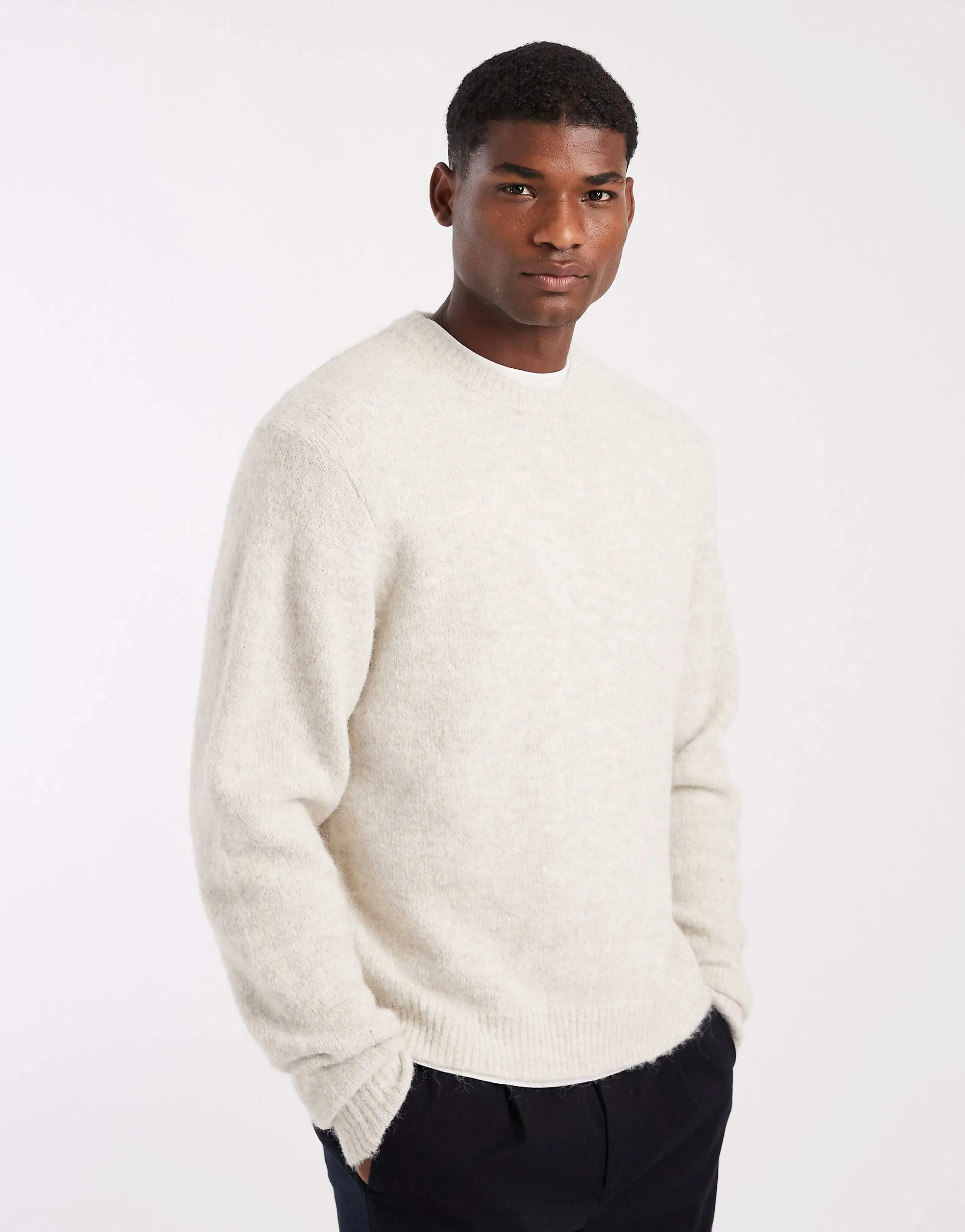ONLY & SONS boxy fit crew neck knit in beige