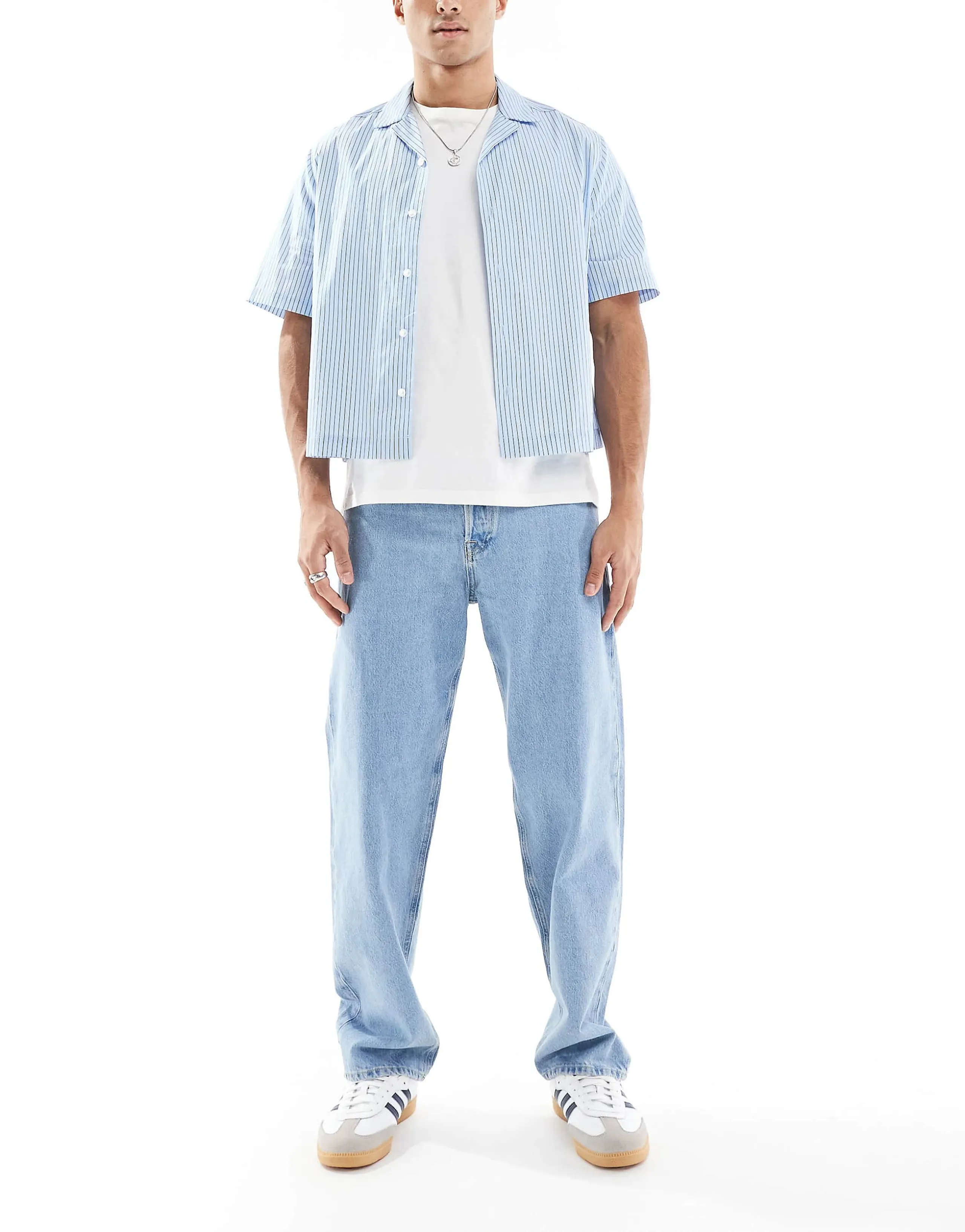 Jack & Jones Eddie baggy jeans in stonewash blue