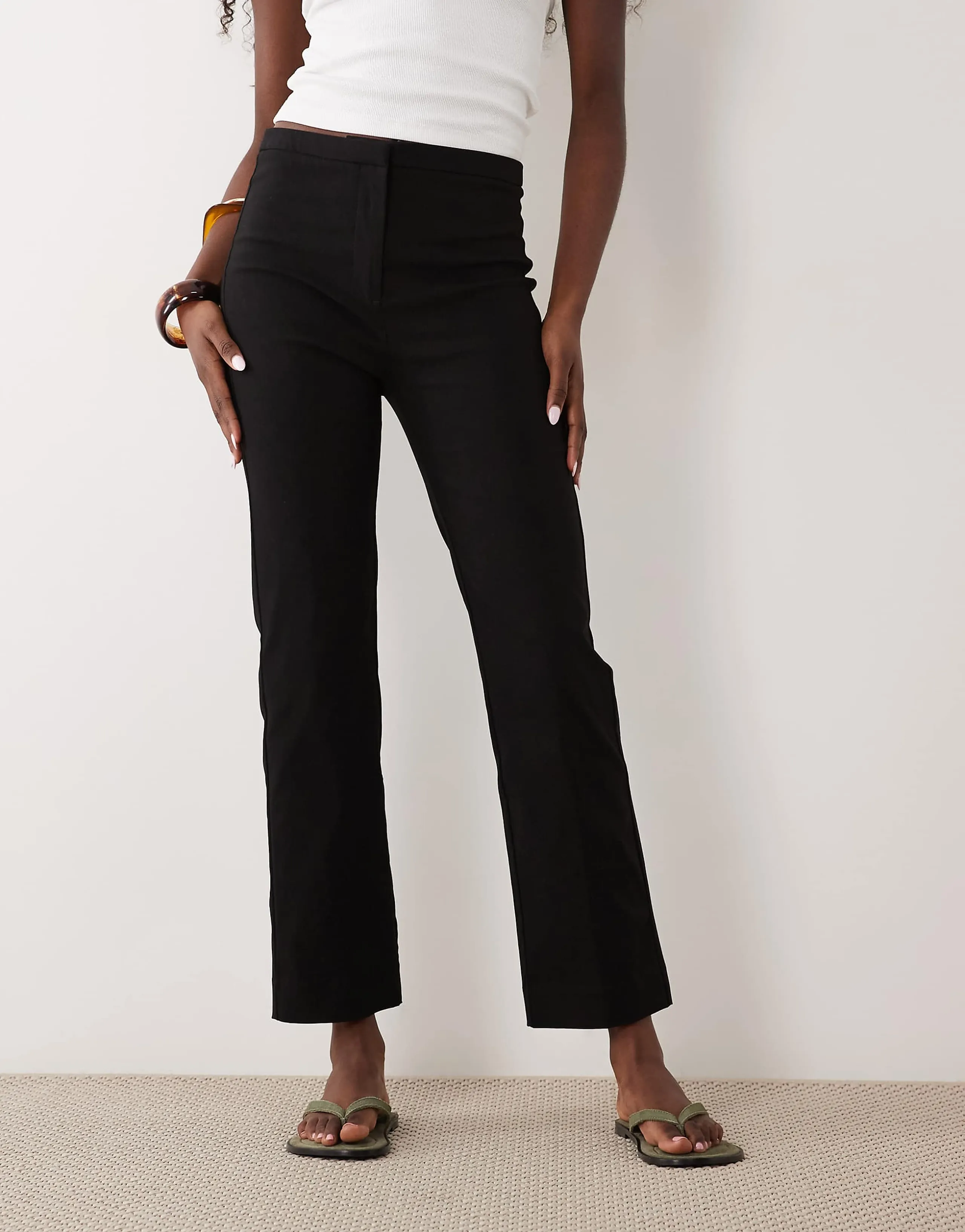 Mango tailored slim pants in black