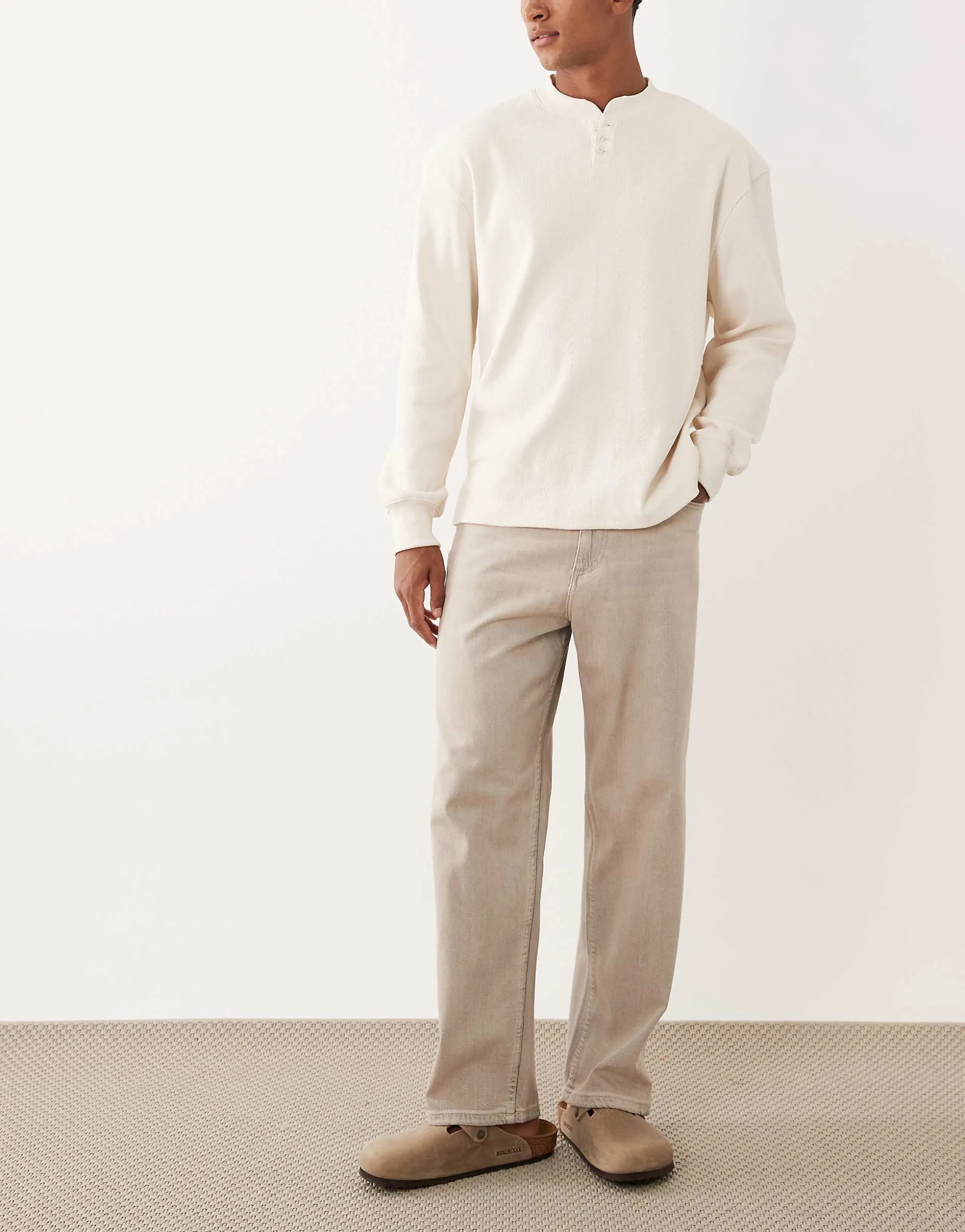 Jack & Jones Alex baggy jeans with pocket detail in light gray