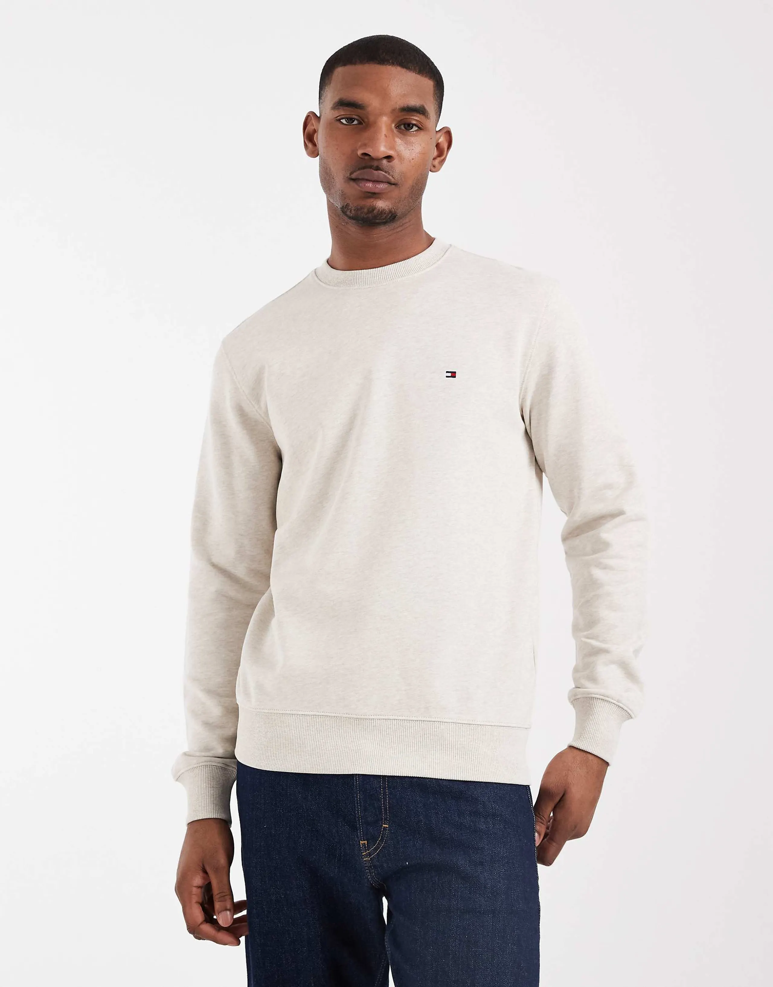Tommy Hilfiger essential crew neck sweatshirt in beige