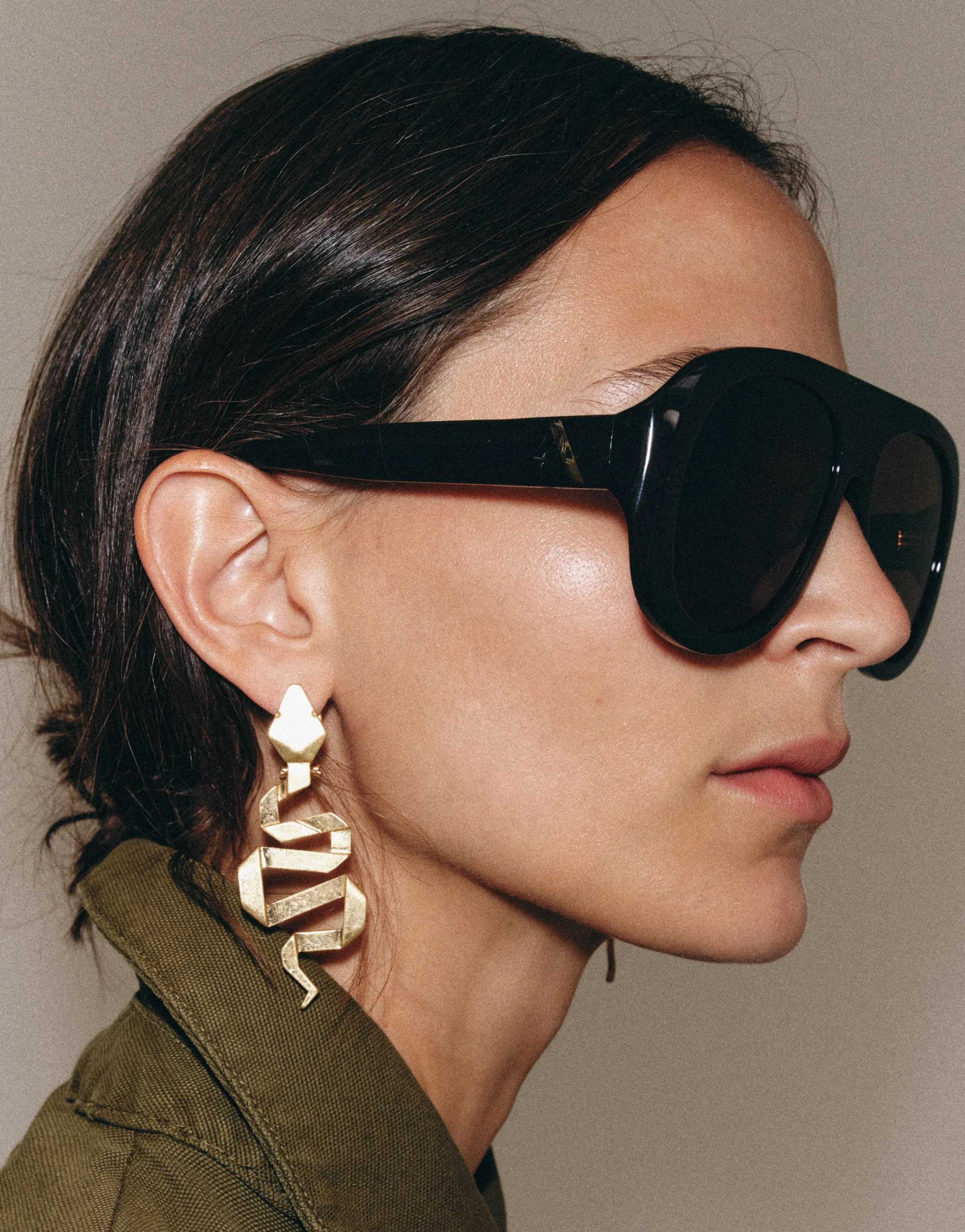 METAL SNAKESKIN PRINT EARRINGS