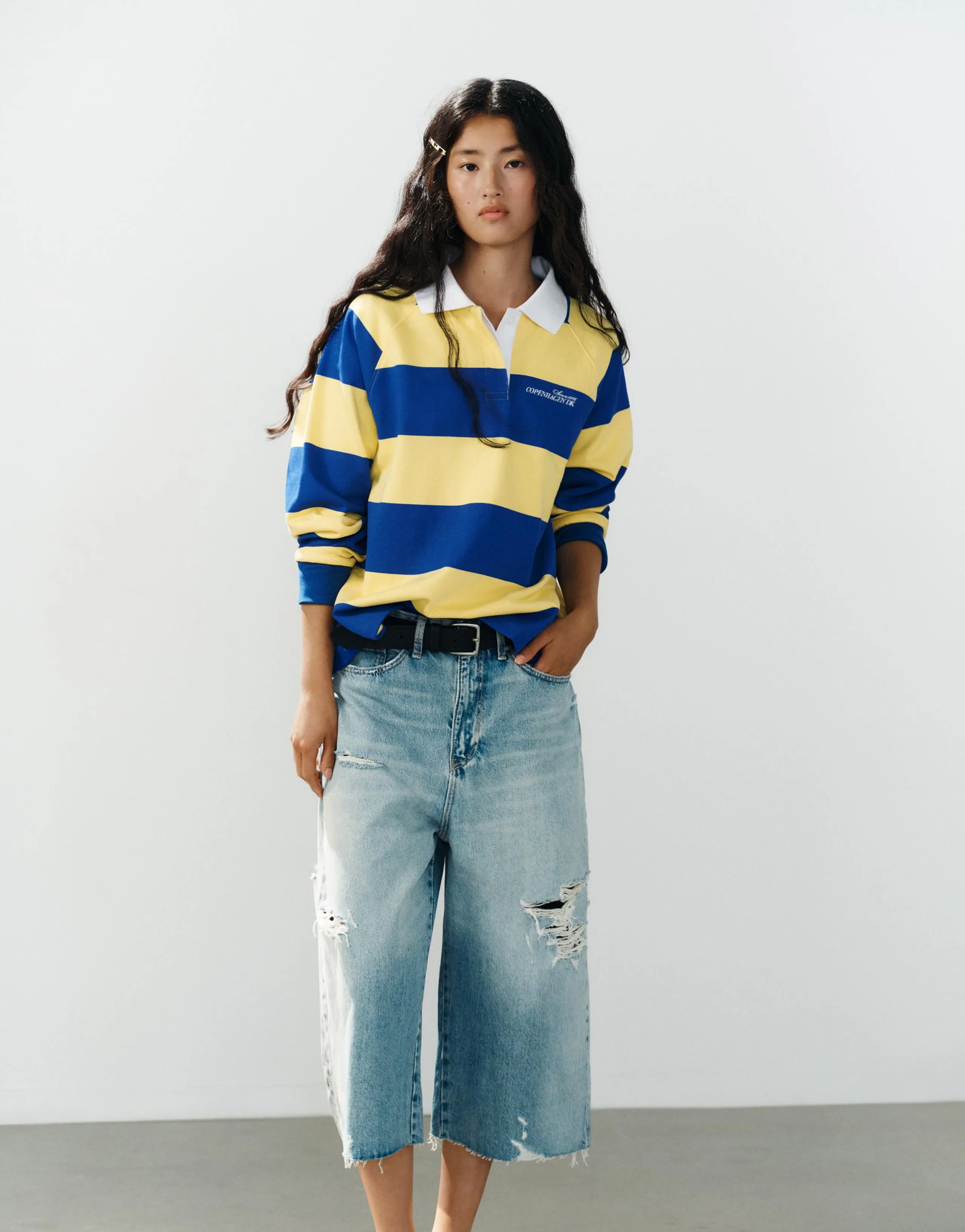 STRIPED EMBROIDERED POLO SHIRT