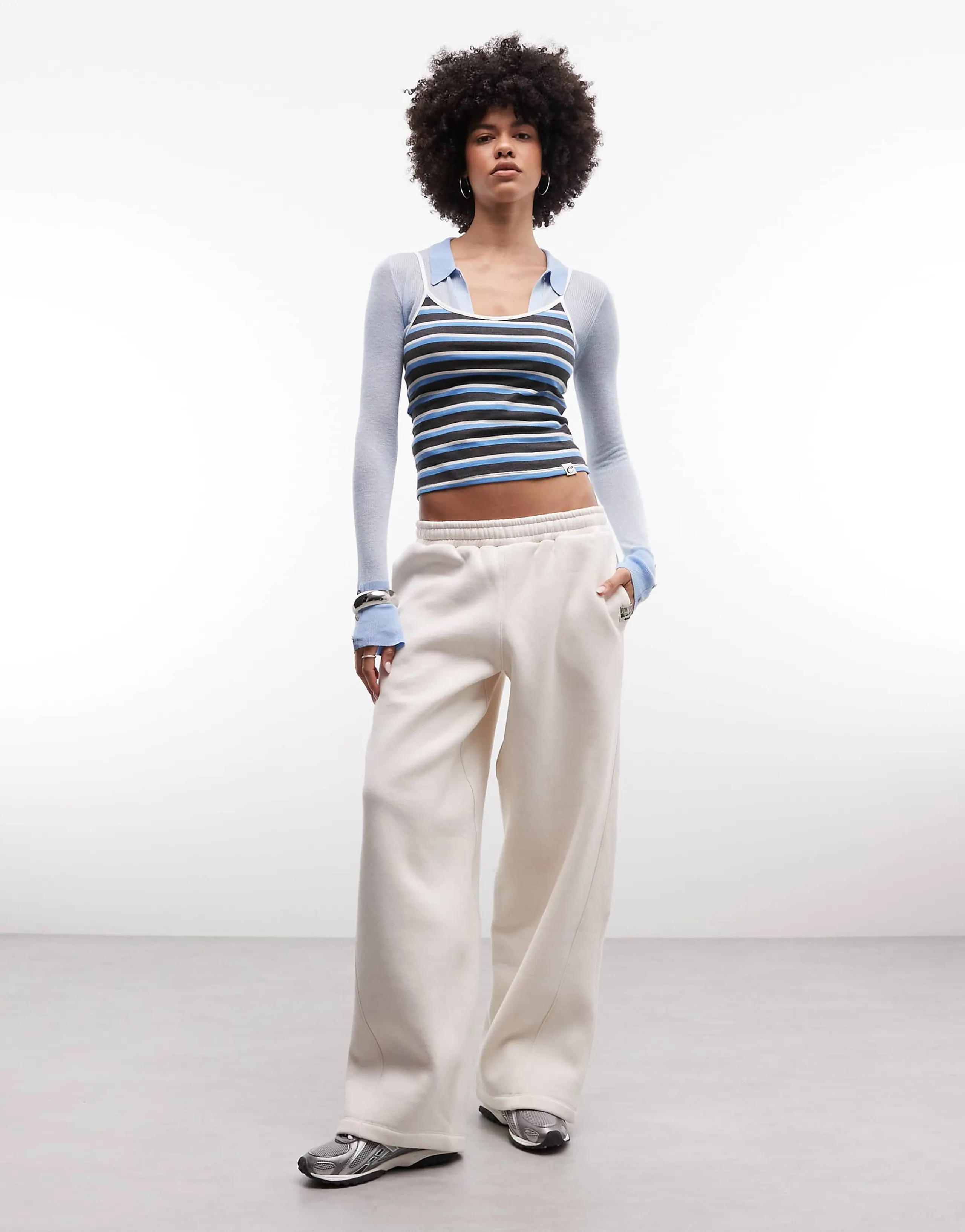 COLLUSION barrel sweatpants in off-white
