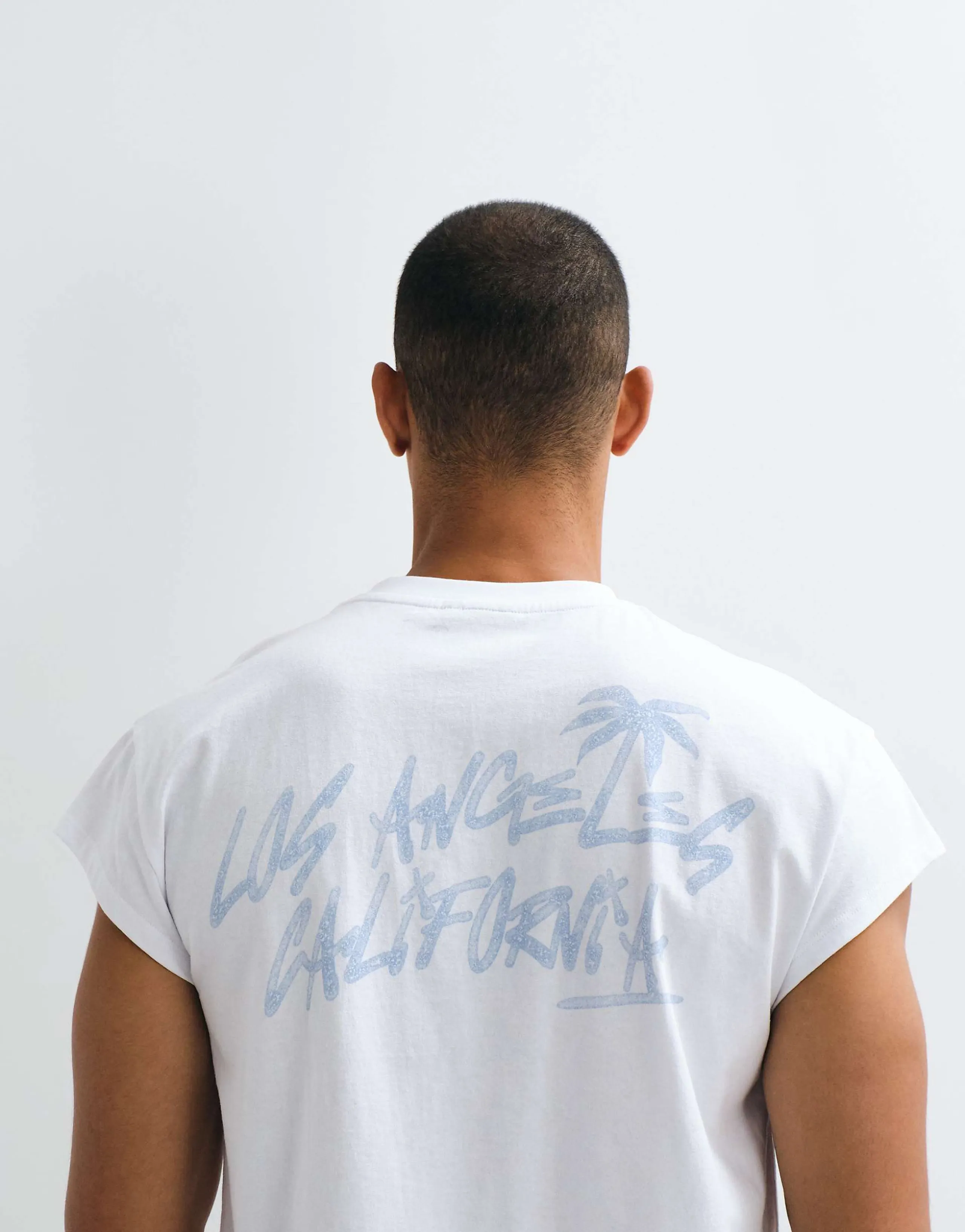 ASOS DESIGN boxy relaxed t-shirt with Los Angeles graphic in white