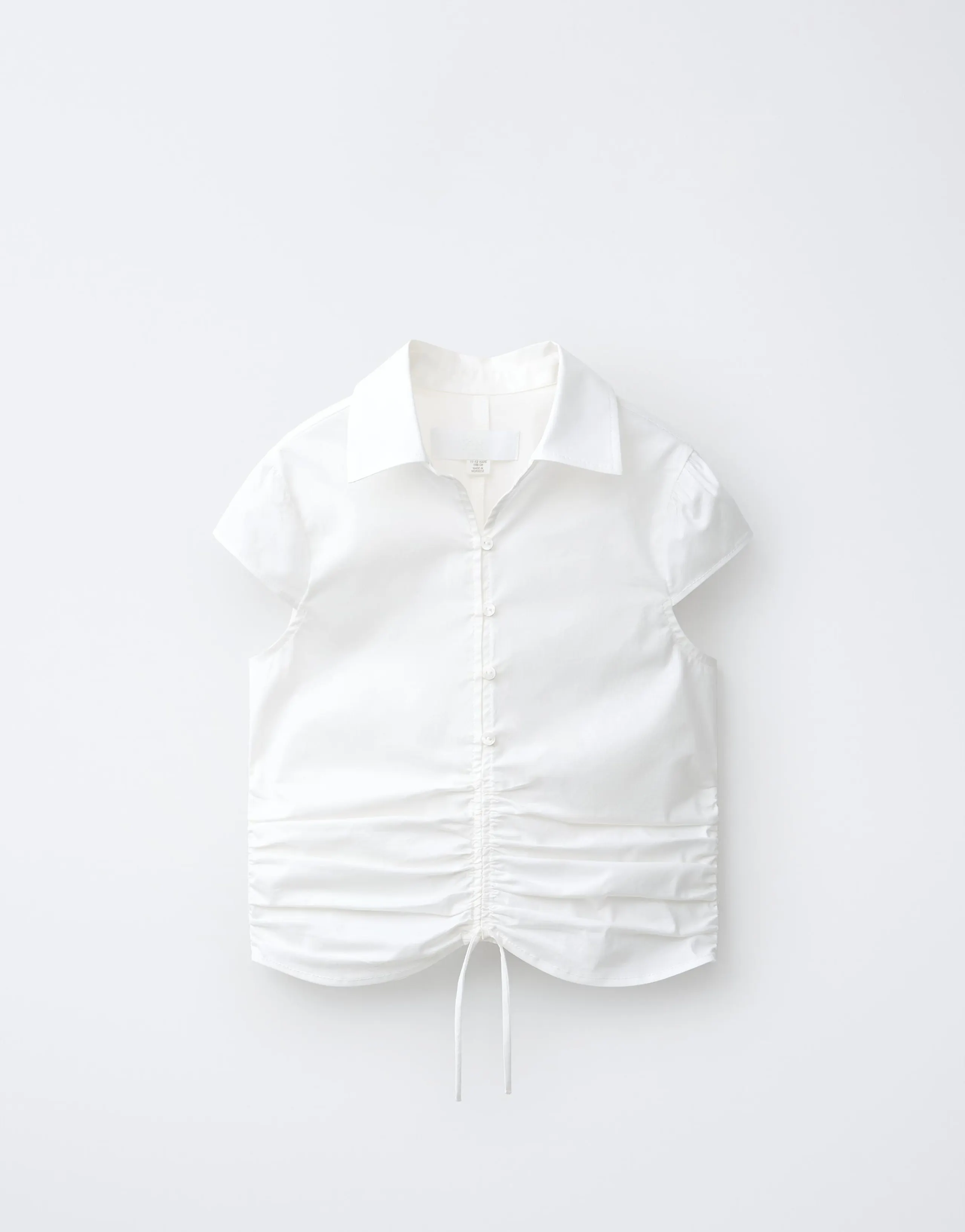 FITTED SHIRT WITH GATHERED HEM