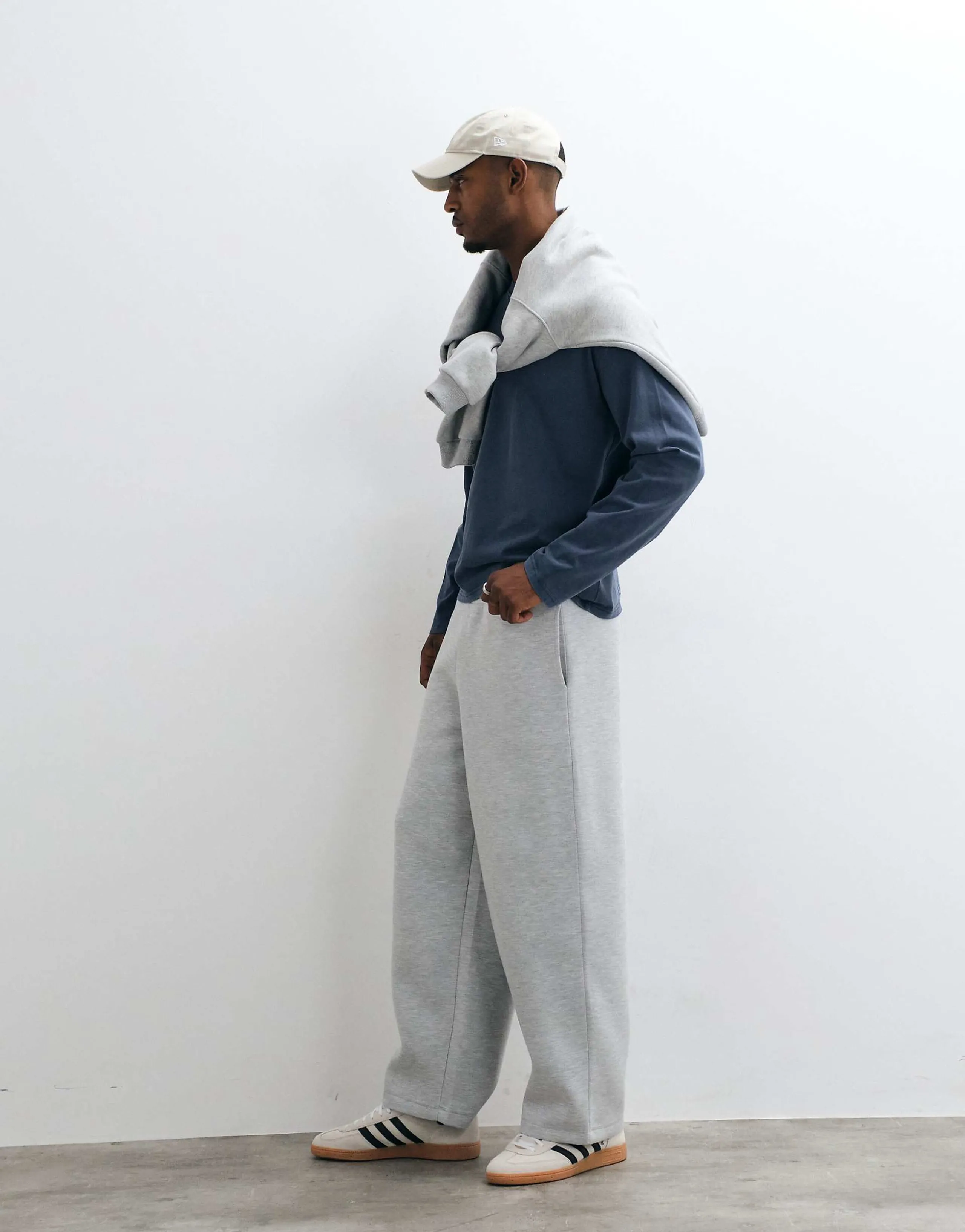 ASOS DESIGN oversized balloon scuba-style fabric sweatpants in gray
