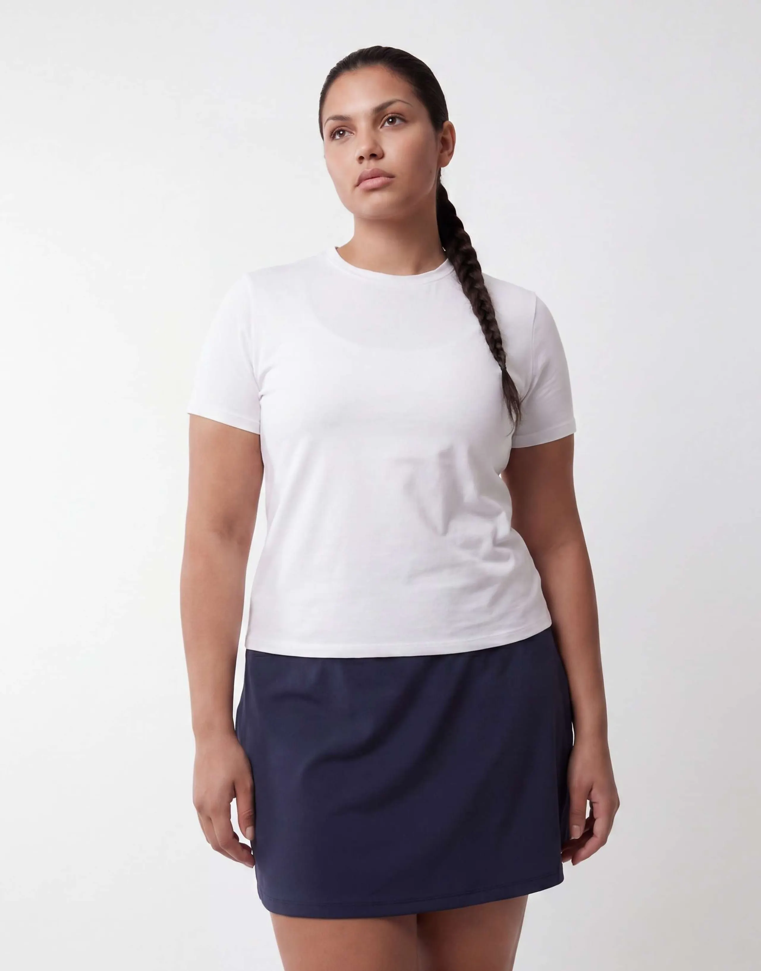 4505 Curve fitted cotton everyday T-shirt with quick dry finish in white