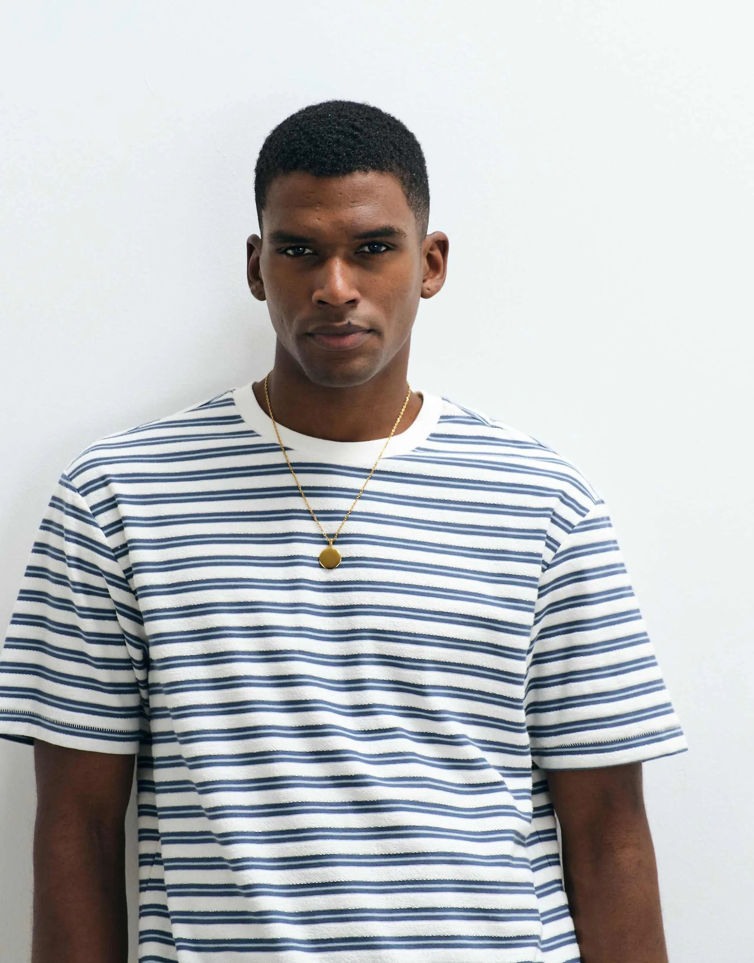 ONLY & SONS relaxed fit T-shirt in cream & blue stripes