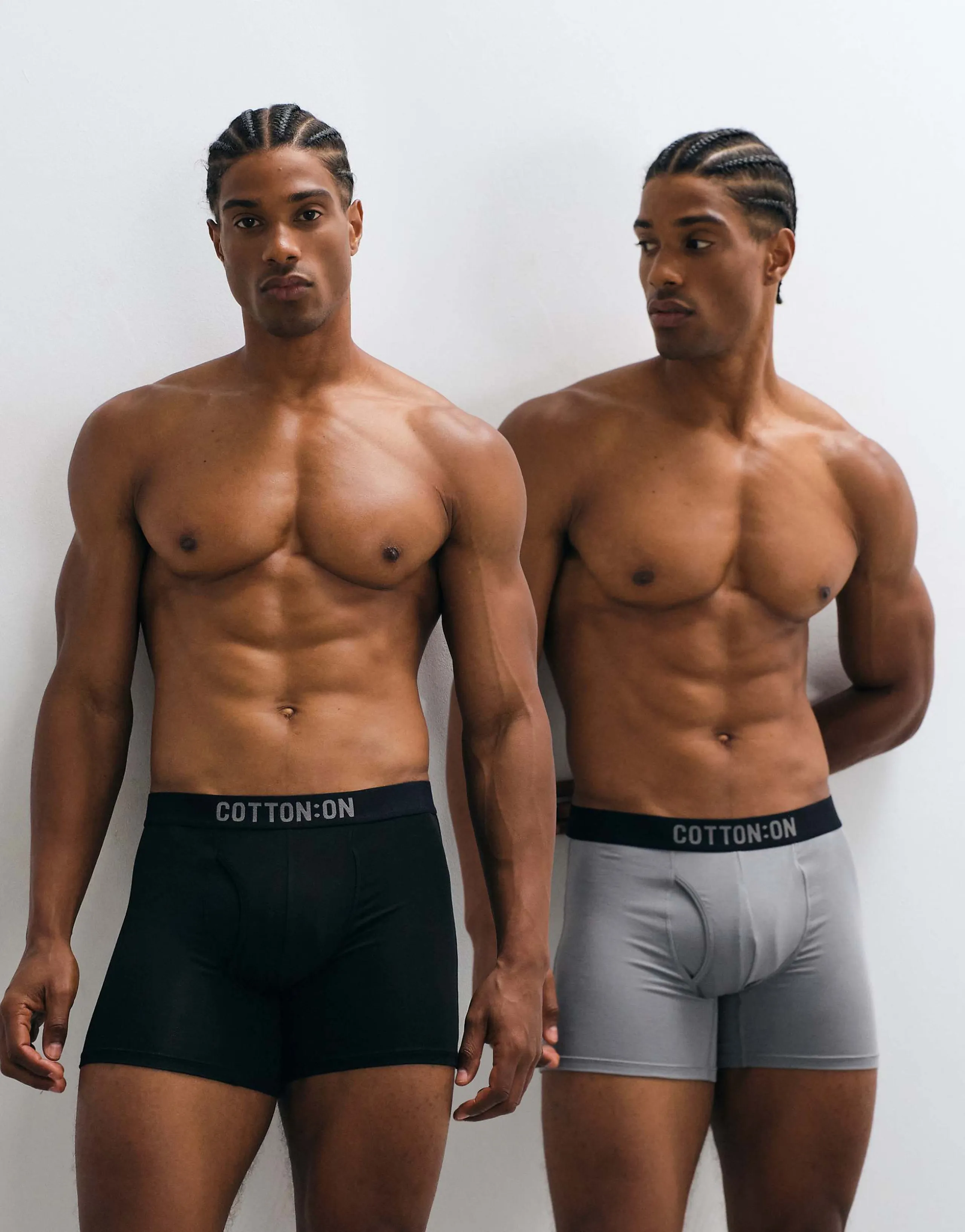 CottonOn 2 pack boxer set in black gray