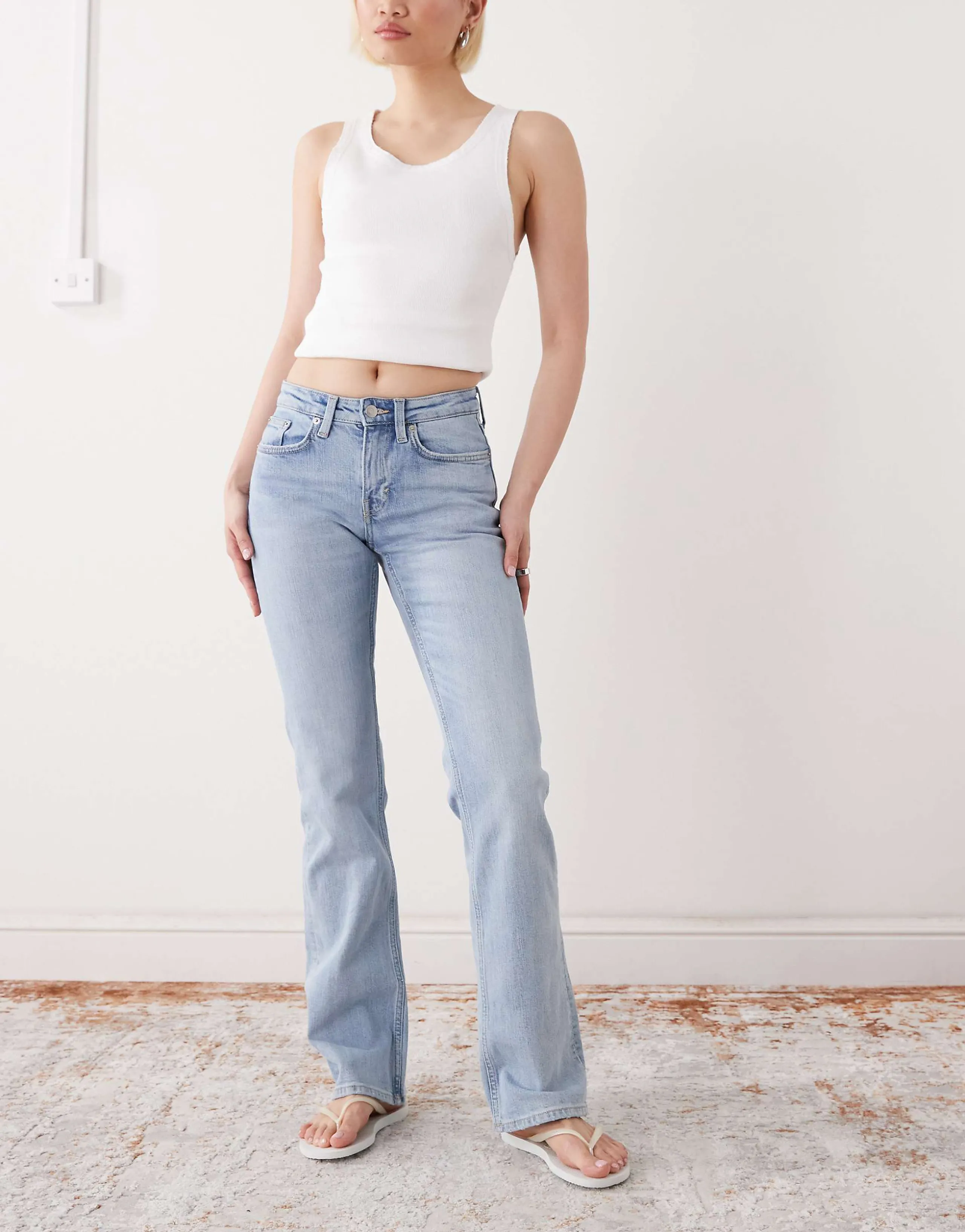 Weekday Tension slim fit bootcut jeans in light blue wash