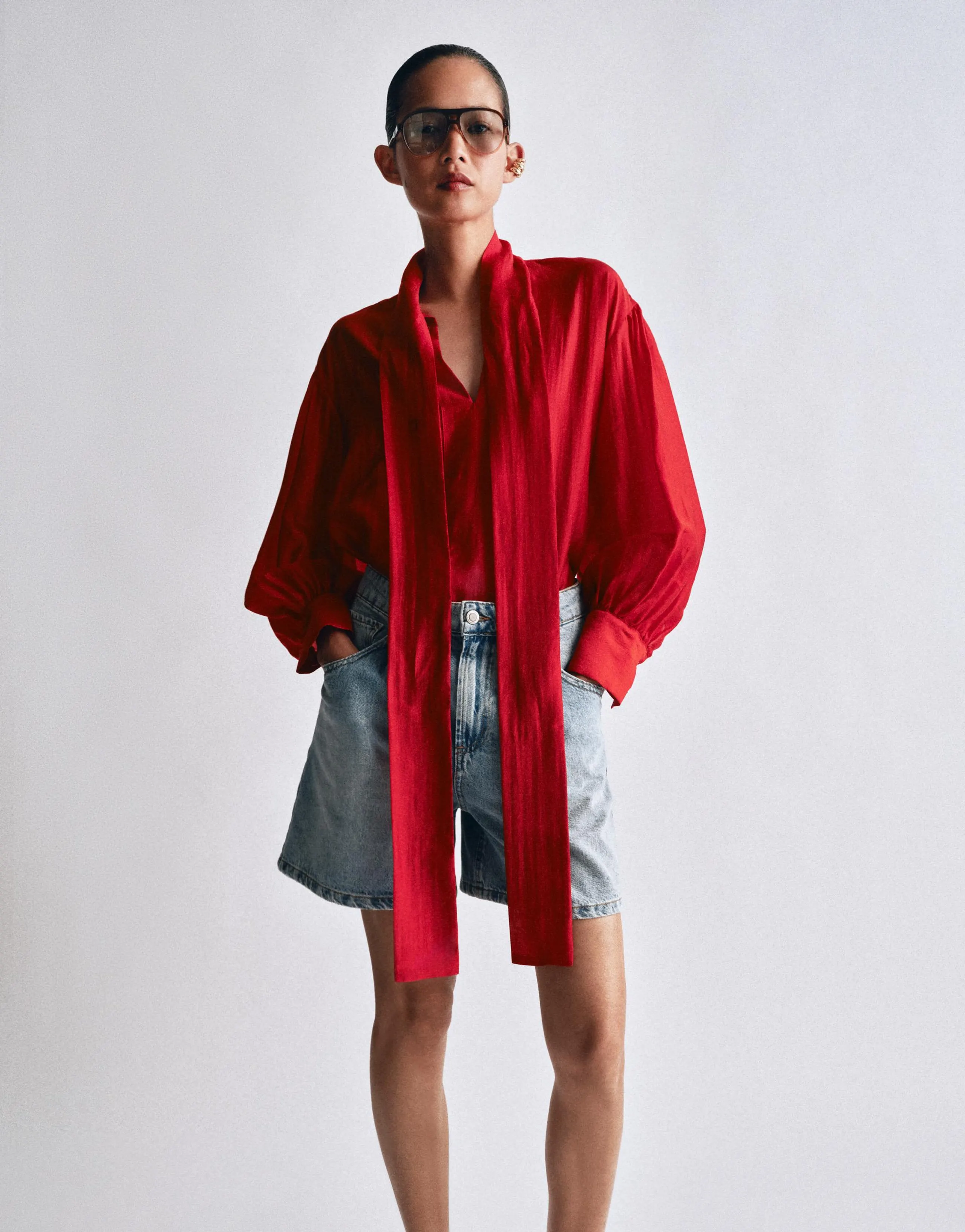 ZW COLLECTION HIGH-WAIST DENIM SHORTS