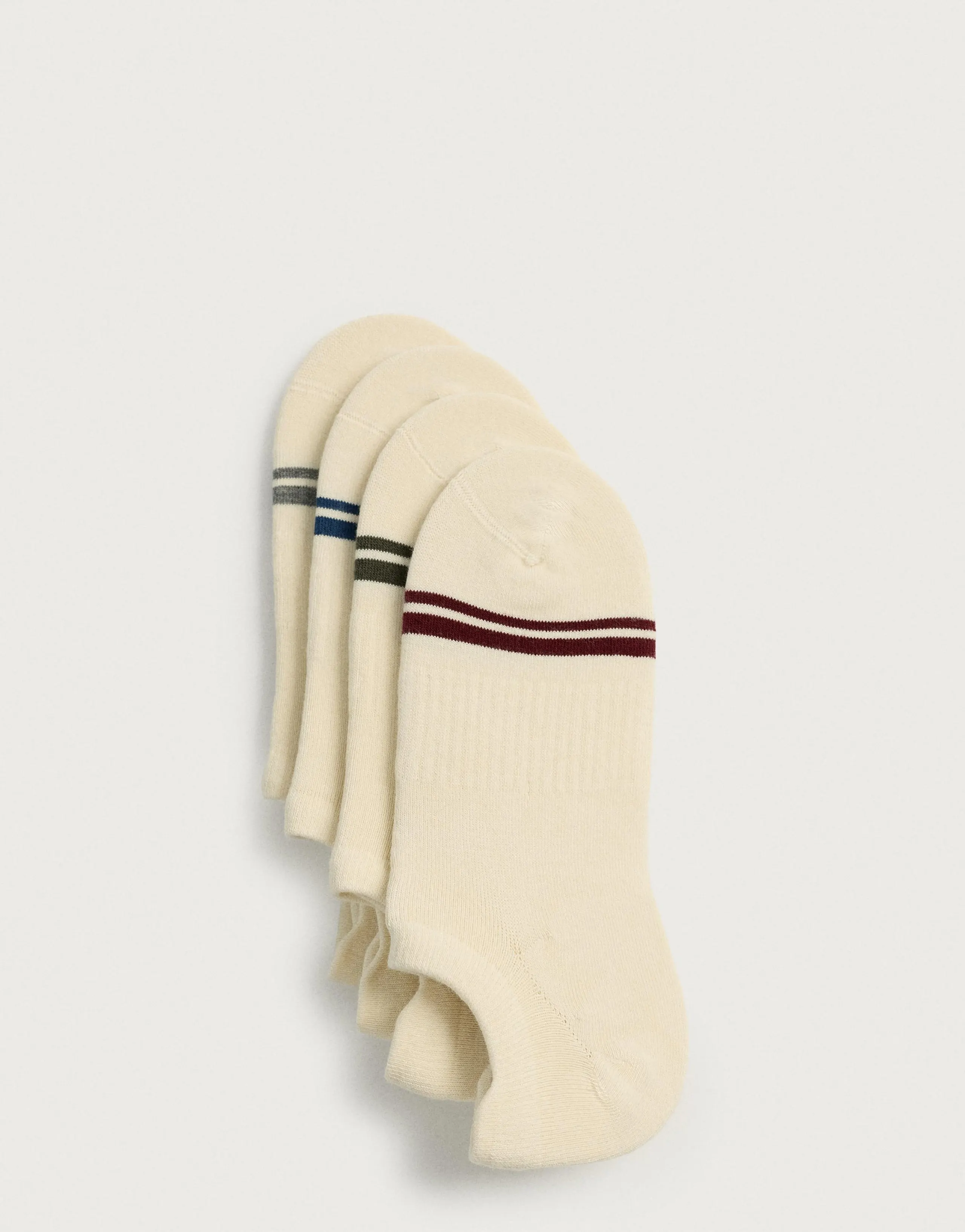 PACK OF 4 STRIPED NO-SHOW SOCKS