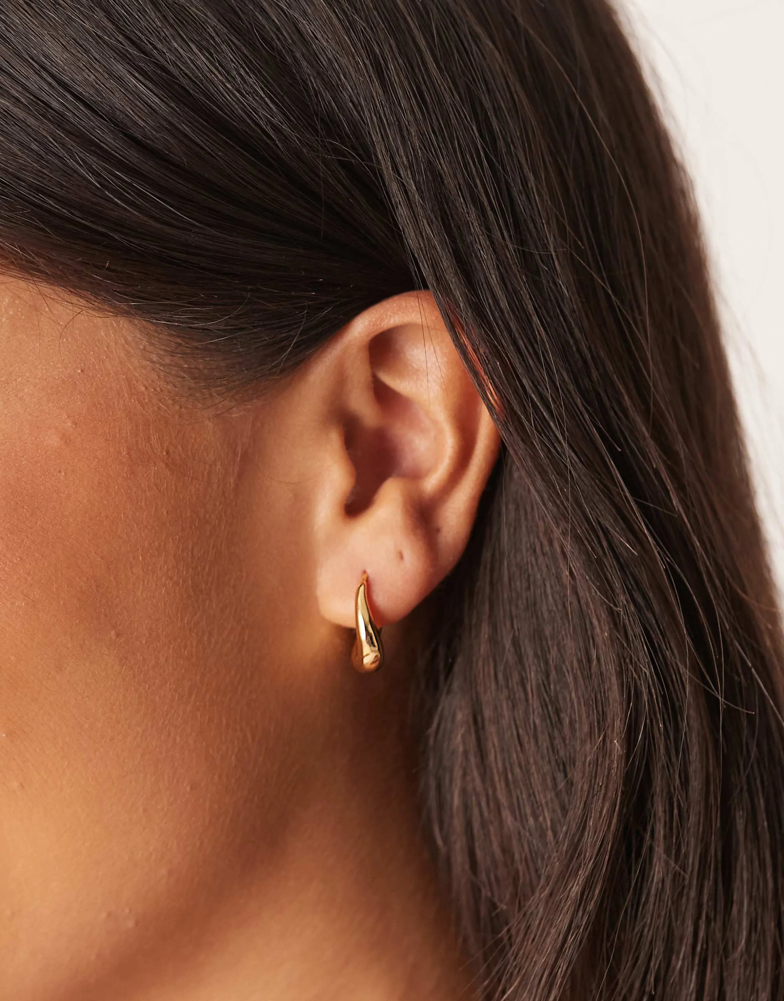Abbott Lyon mini molten hoop earrings in 18k gold plated waterproof stainless steel