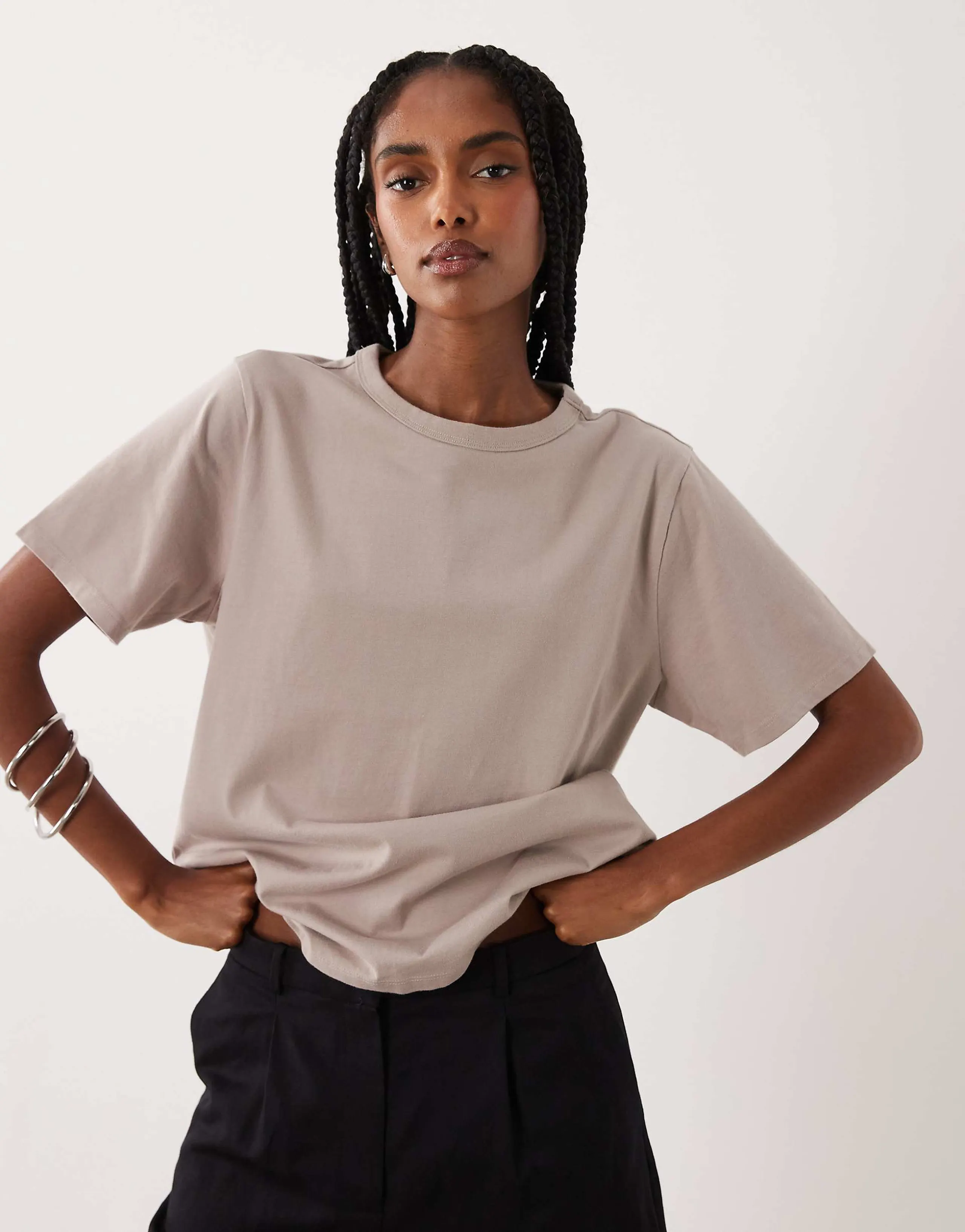 Abercrombie & Fitch oversized short sleeve everyday t-shirt in light brown