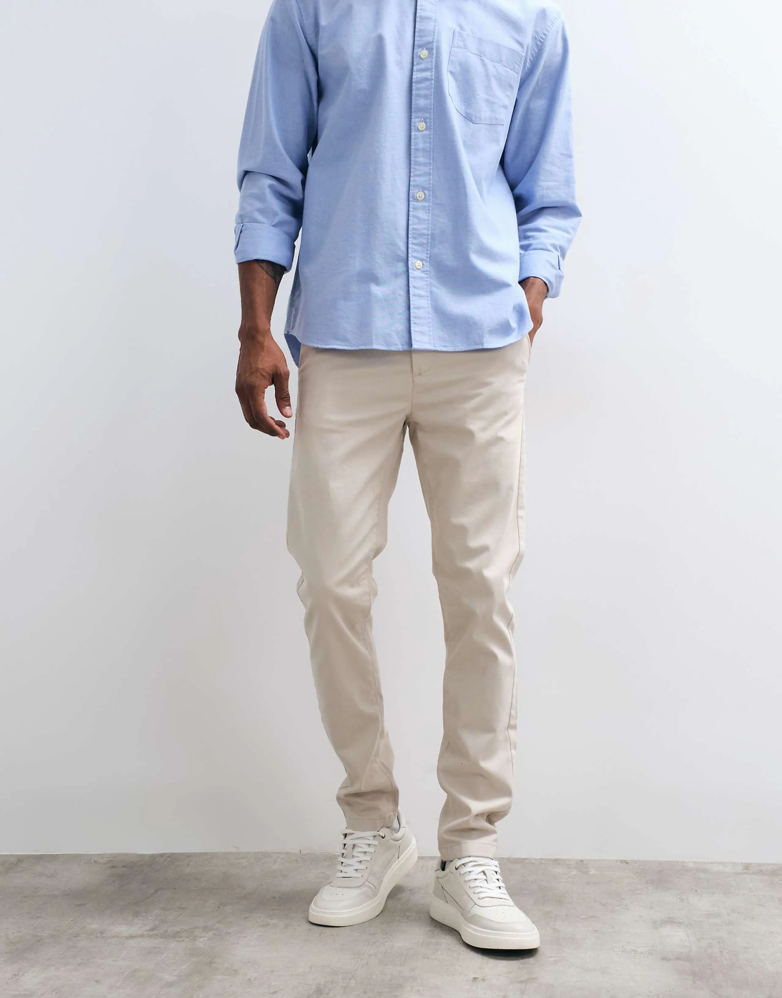 ASOS DESIGN skinny chinos in stone