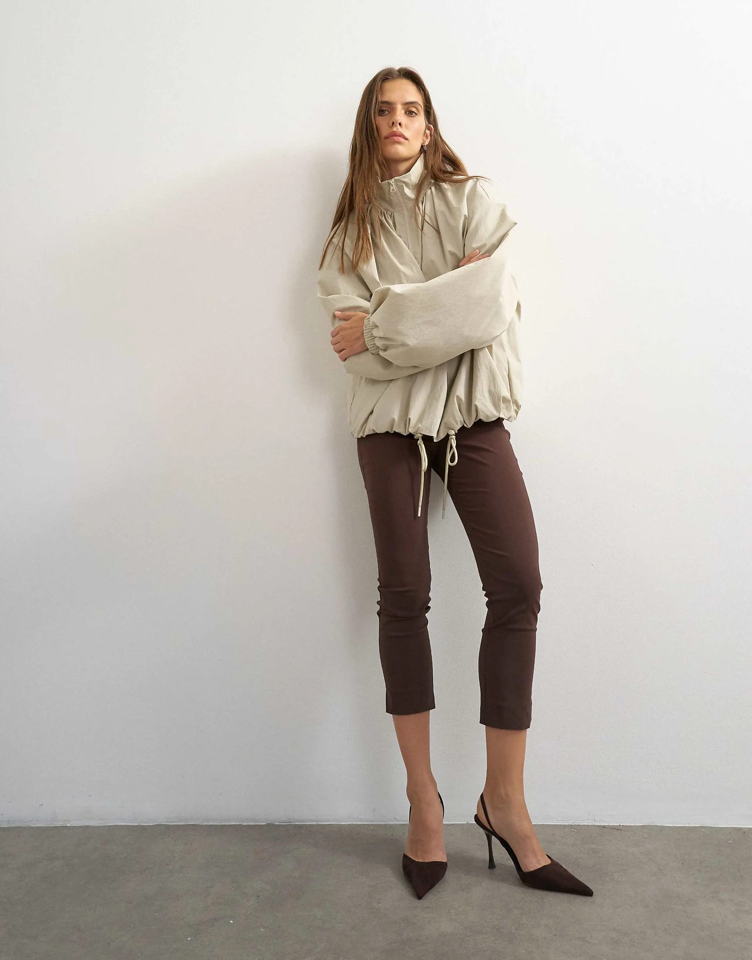 Topshop 3 quarter length capri in brown