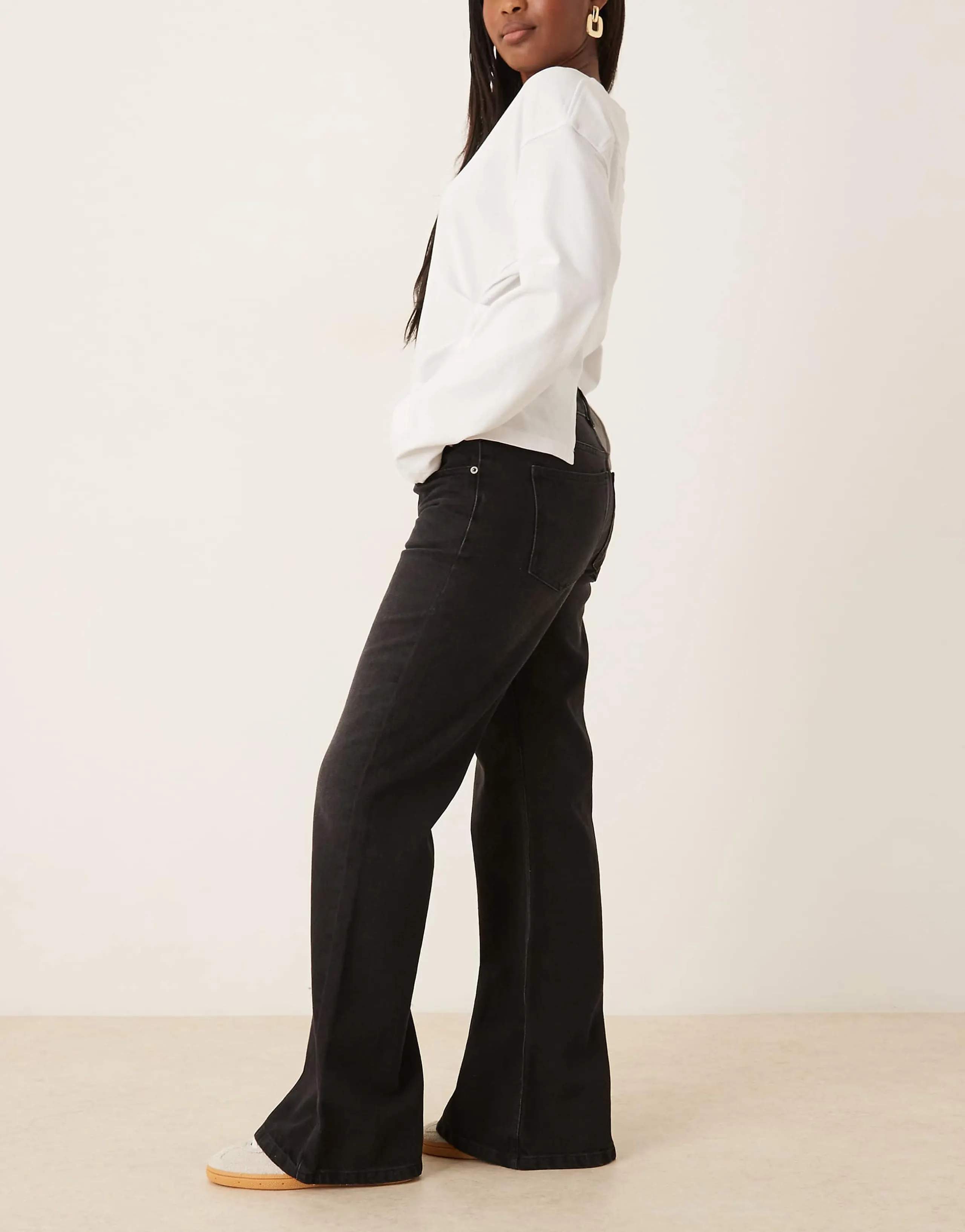 ASOS DESIGN relaxed flare jeans in black
