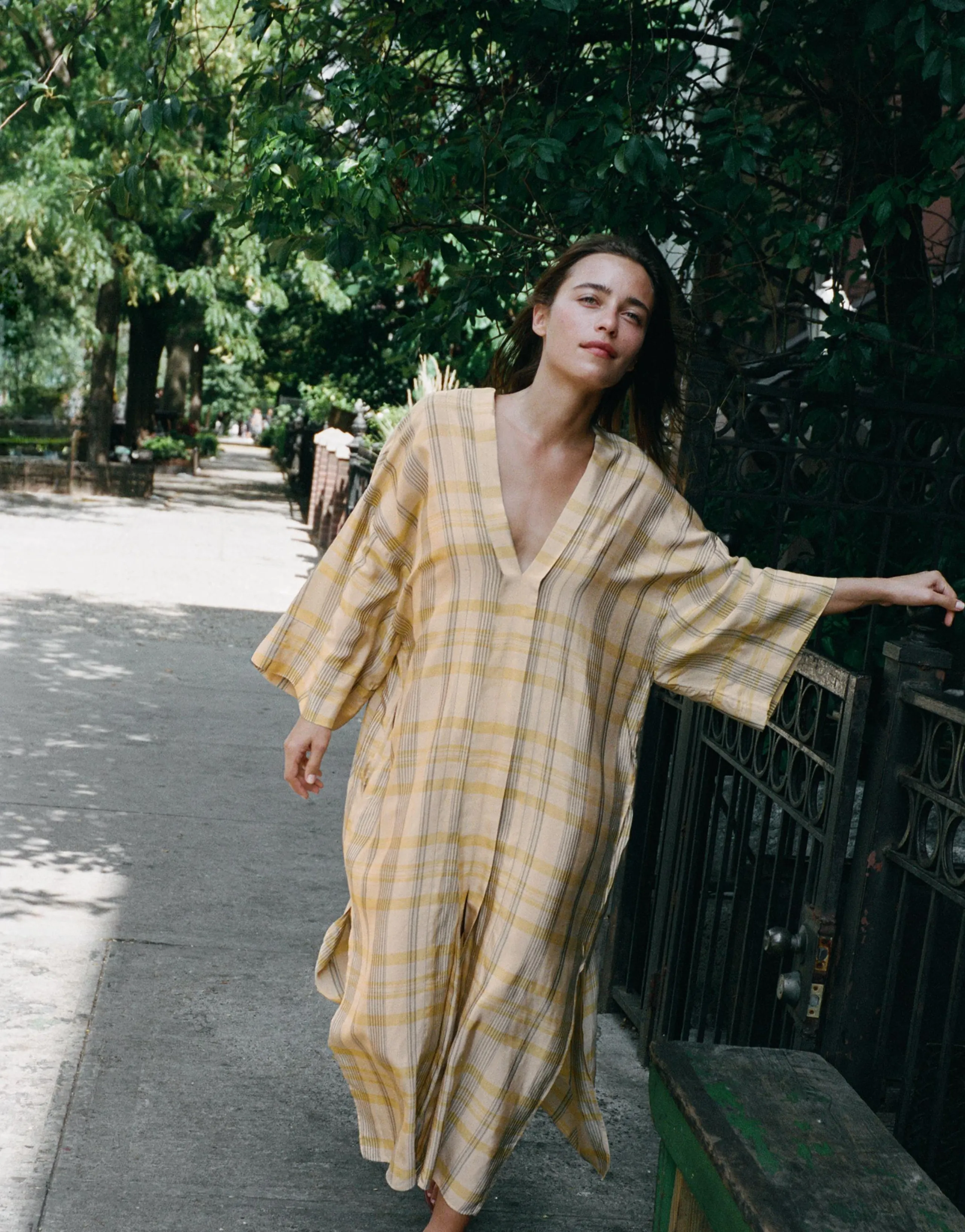LONG CHECK DRESS