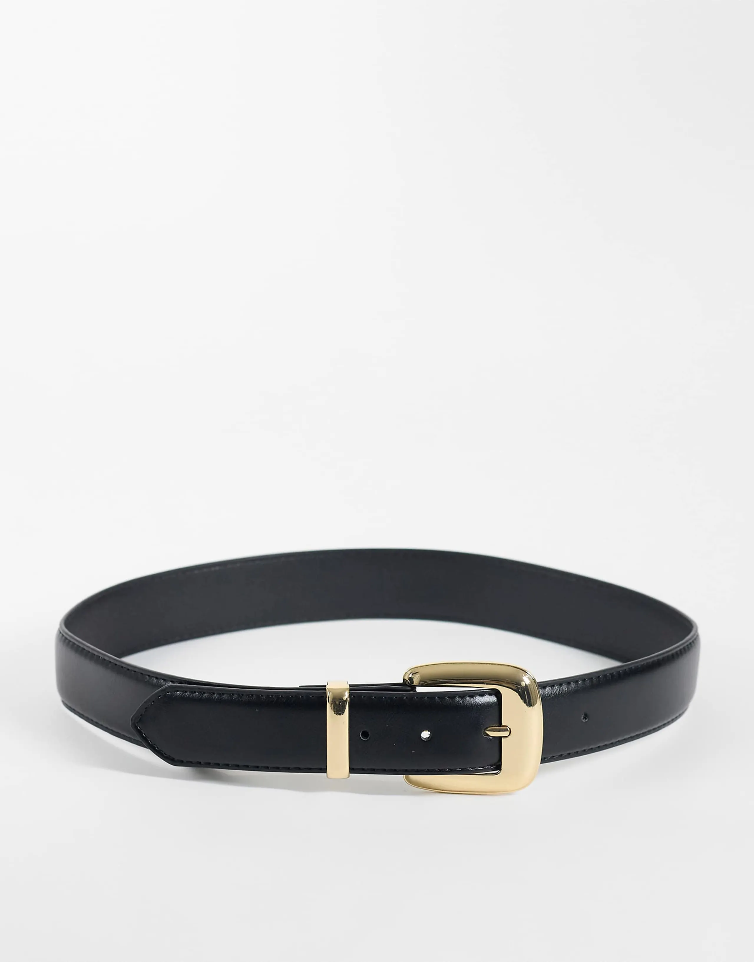 Mango oversized buckle belt in black  
