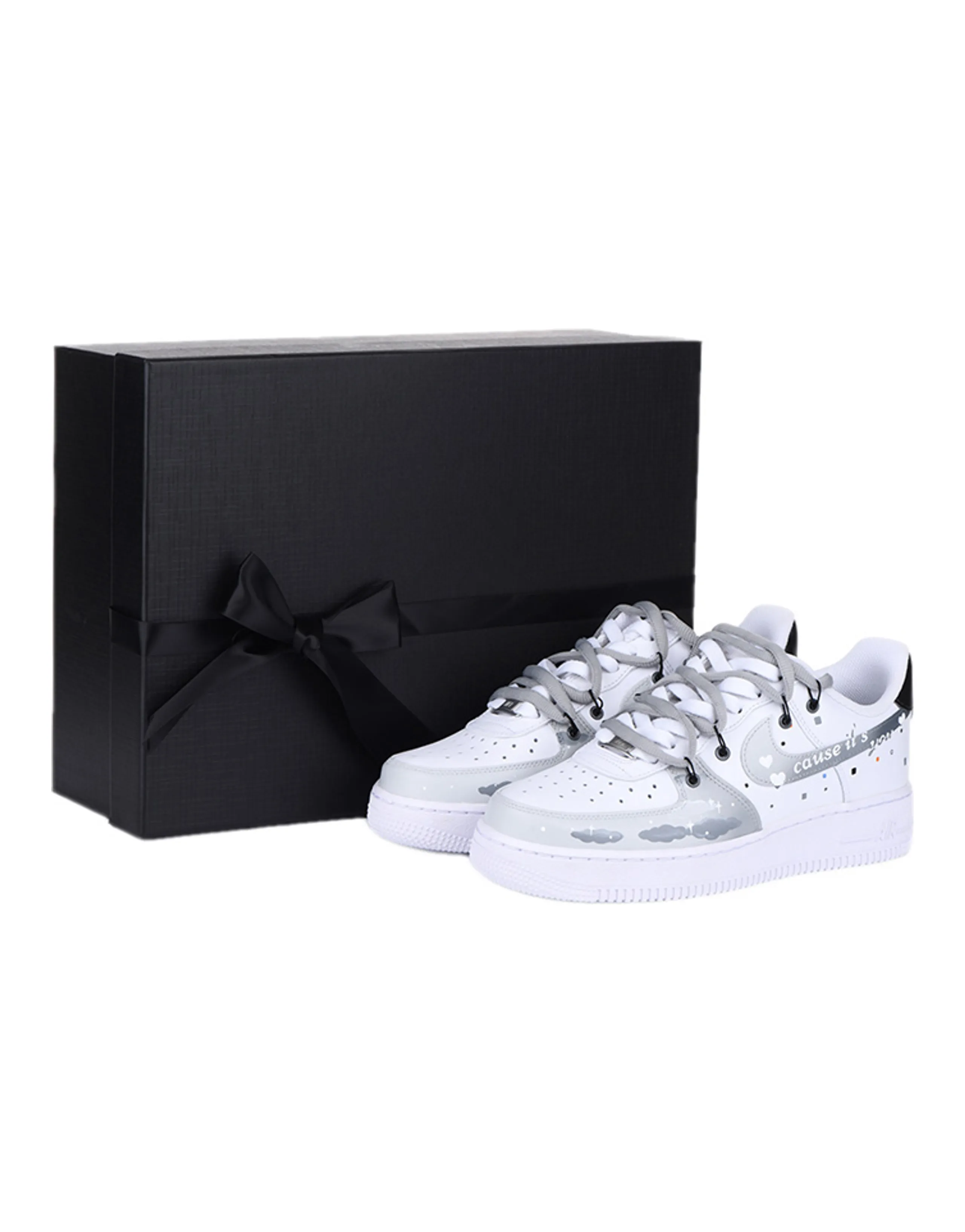 Nike Air Force 1 Skateboard Shoes Men Low-Top Gray White