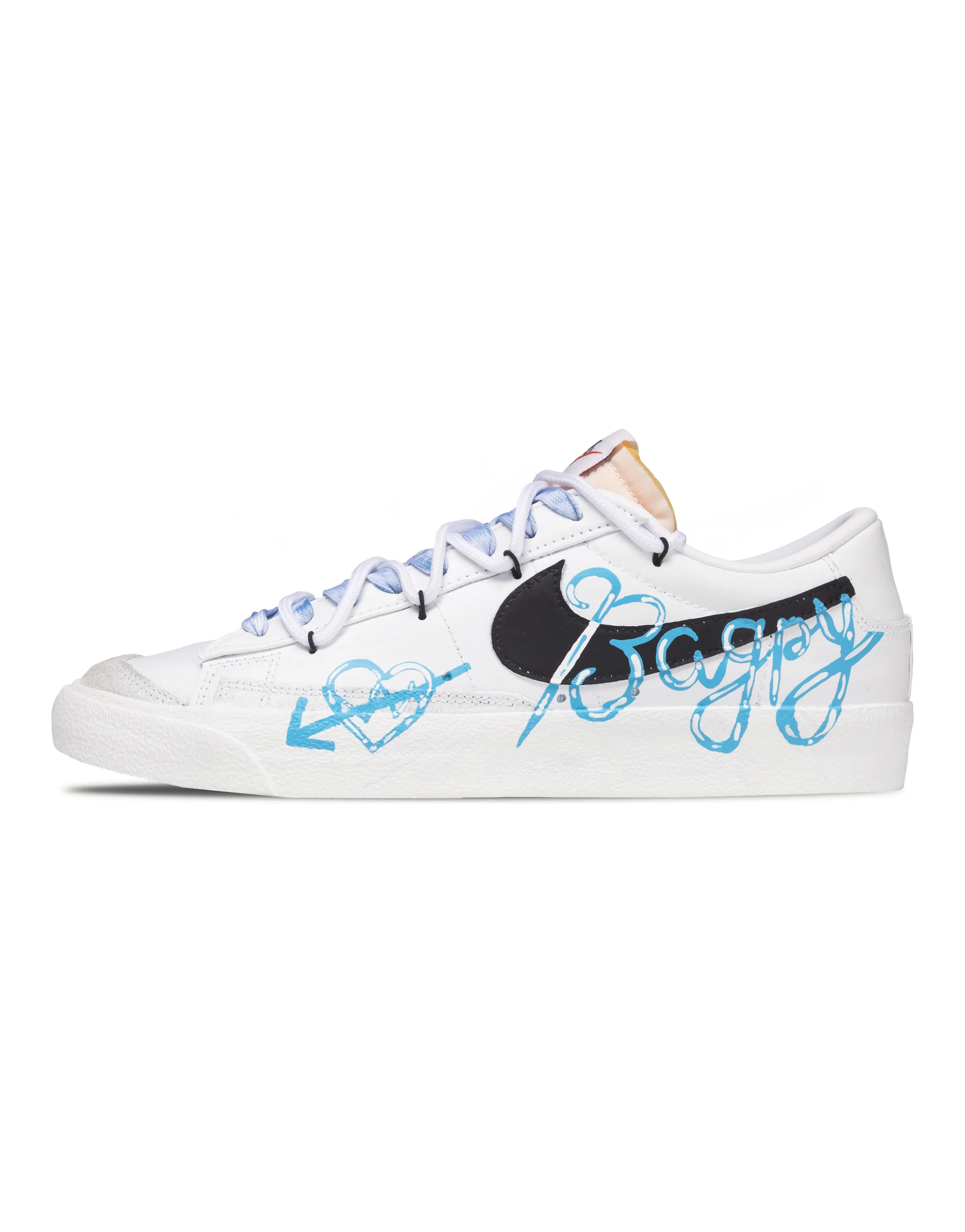 Custom SneakersNike Blazer Synthetic Leather Comfortable Versatile Wear-Resistant Low-Top Skate Shoes Unisex