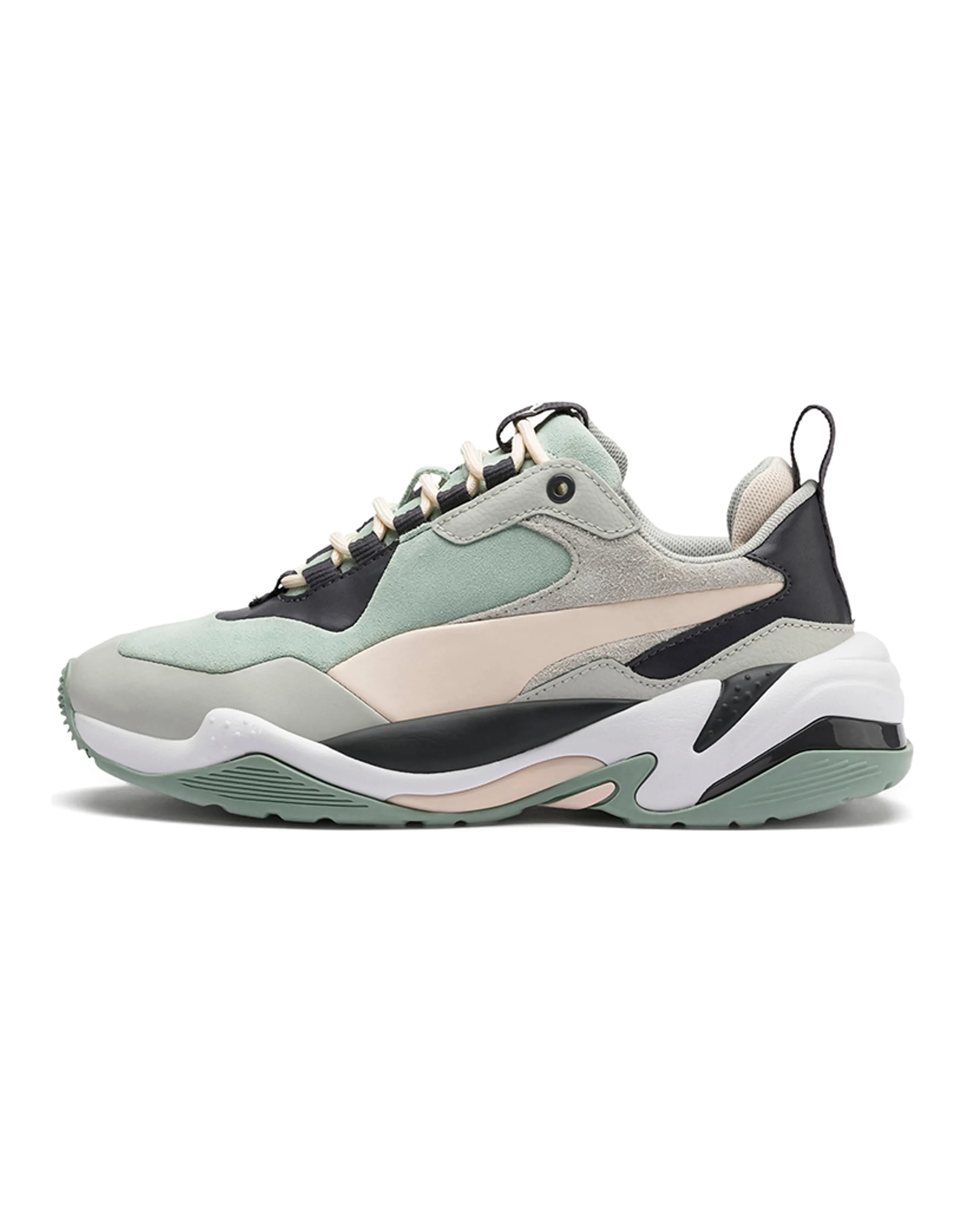 PUMA Thunder Colour Block Anti-Slip Wear-Resistant Cushioned Low-Top Casual Sneakers Women's Grey Green