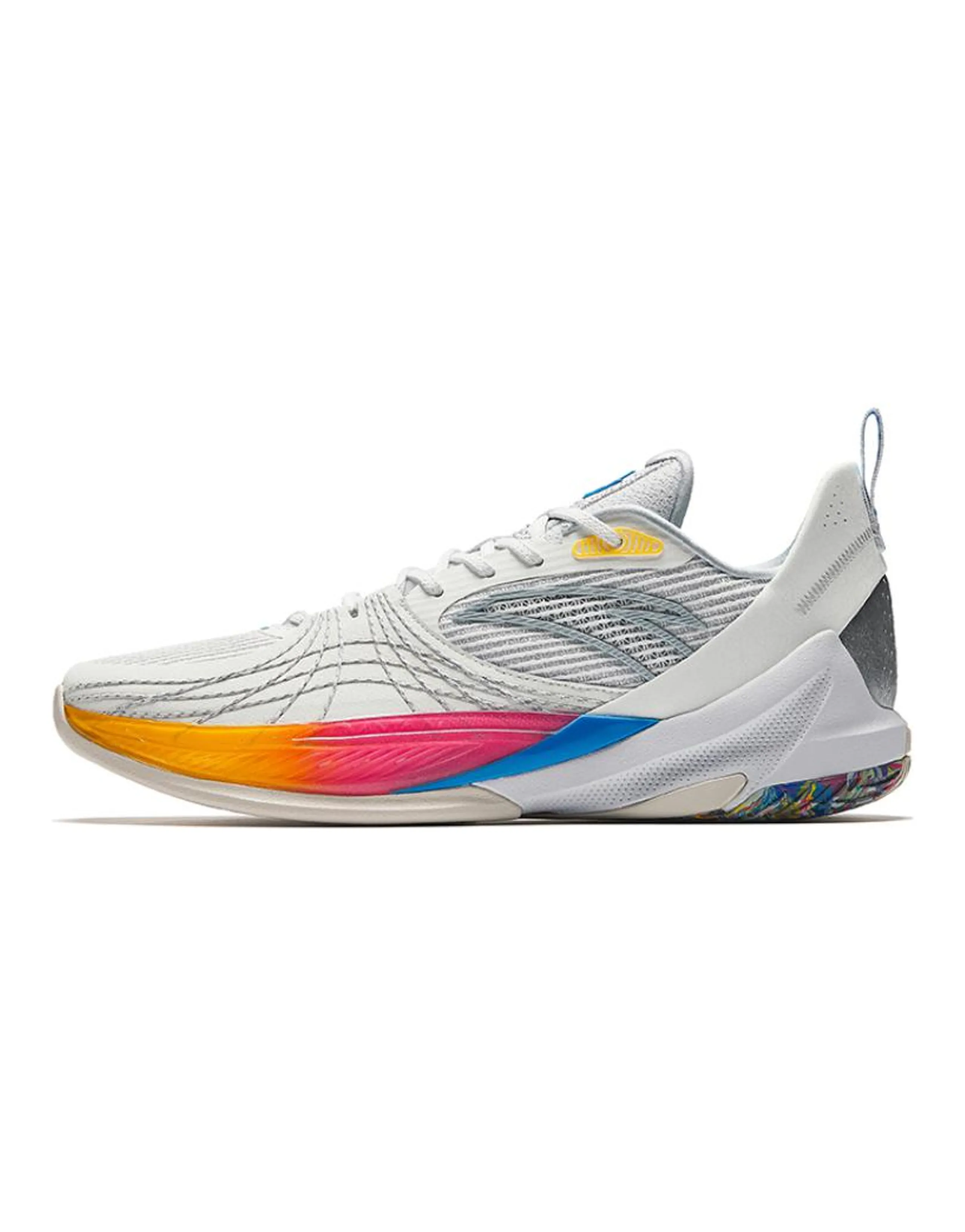 Anta Sujue 6 Full-Length Nitrogen Technology Professional Performance Quick Start Stable Support Smooth Force Transfer Slip-Resistant Wear-Resistant Low-Top Basketball Shoes Men's White Yellow