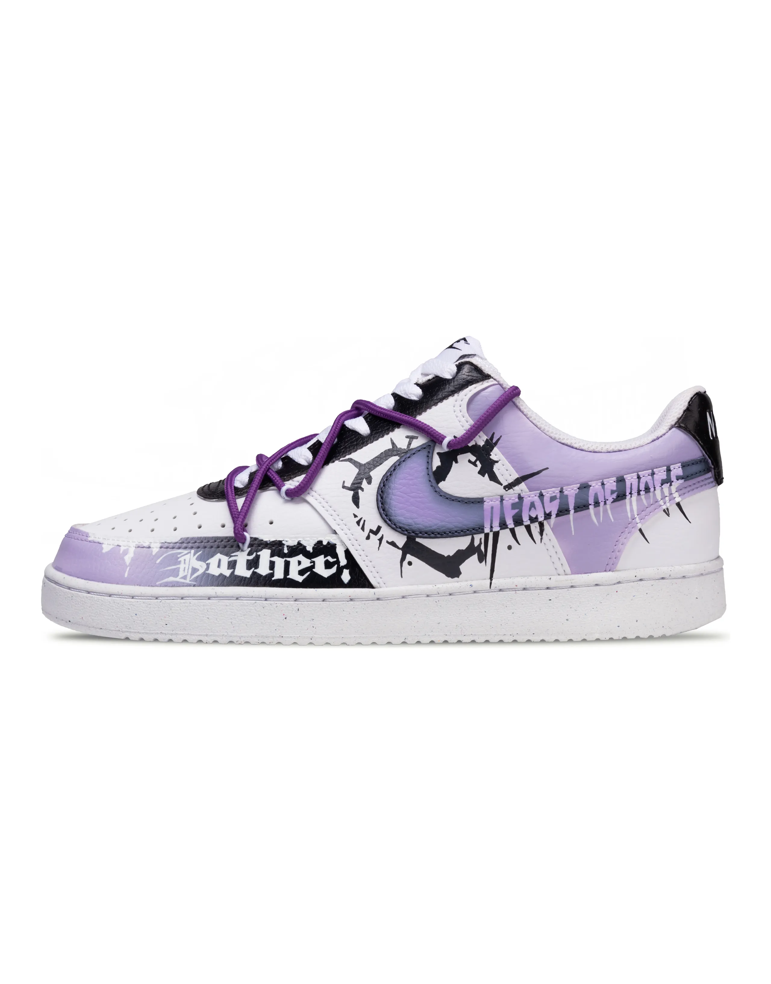 Custom Sneakers Nike Court Vision 1 'Pandora's Creation' Low-Top Skate Shoes Men's Purple/Grey