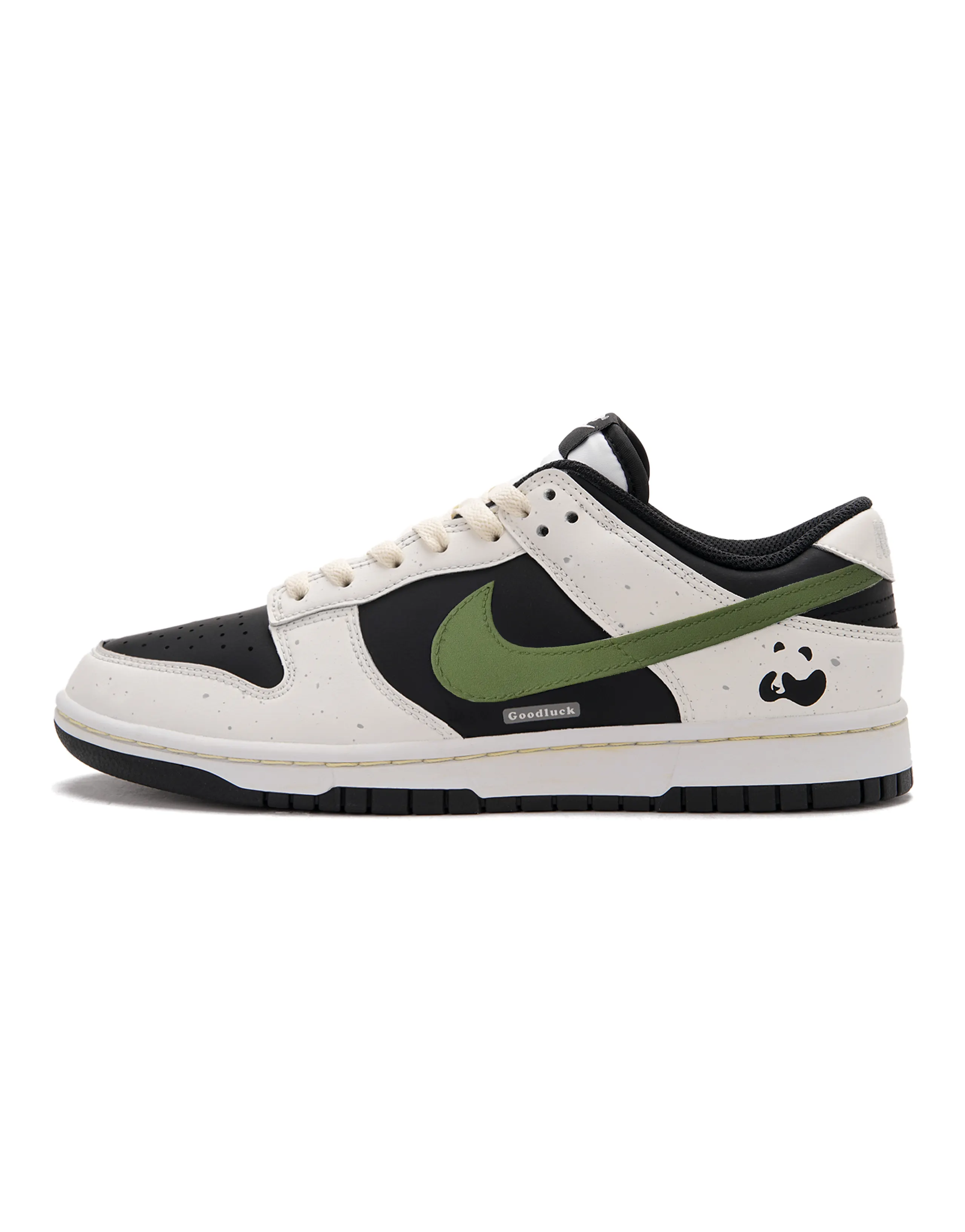[Custom Sneakers] Nike Dunk Panda Cat A TMS Simple Versatile Trendy Comfortable Daily Couple Low-Top Skate Shoes Women's Black-White-Green