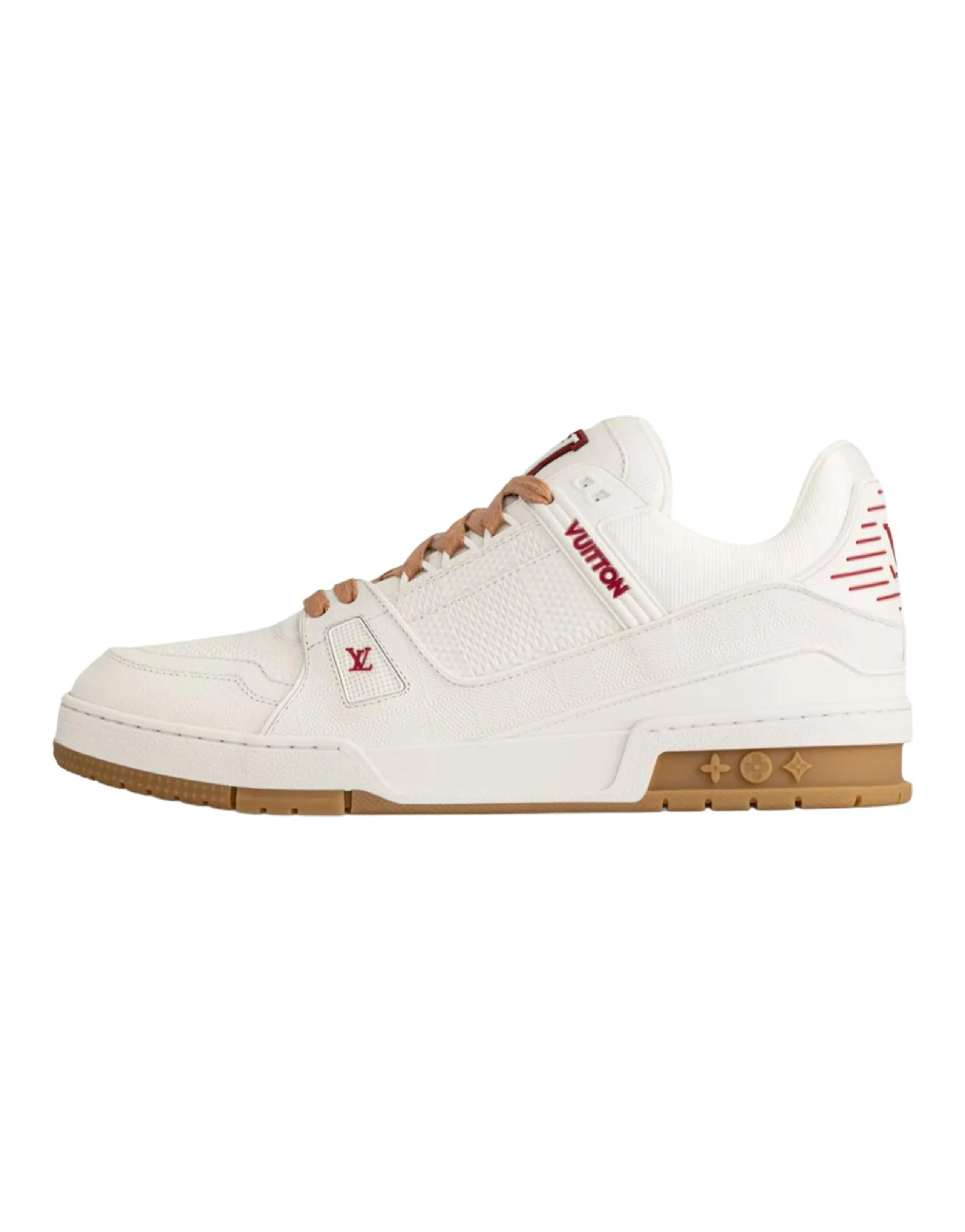 LOUIS VUITTON Trainer Men's Calfskin Round-Toe Lace-Up Low-Top Sneakers White