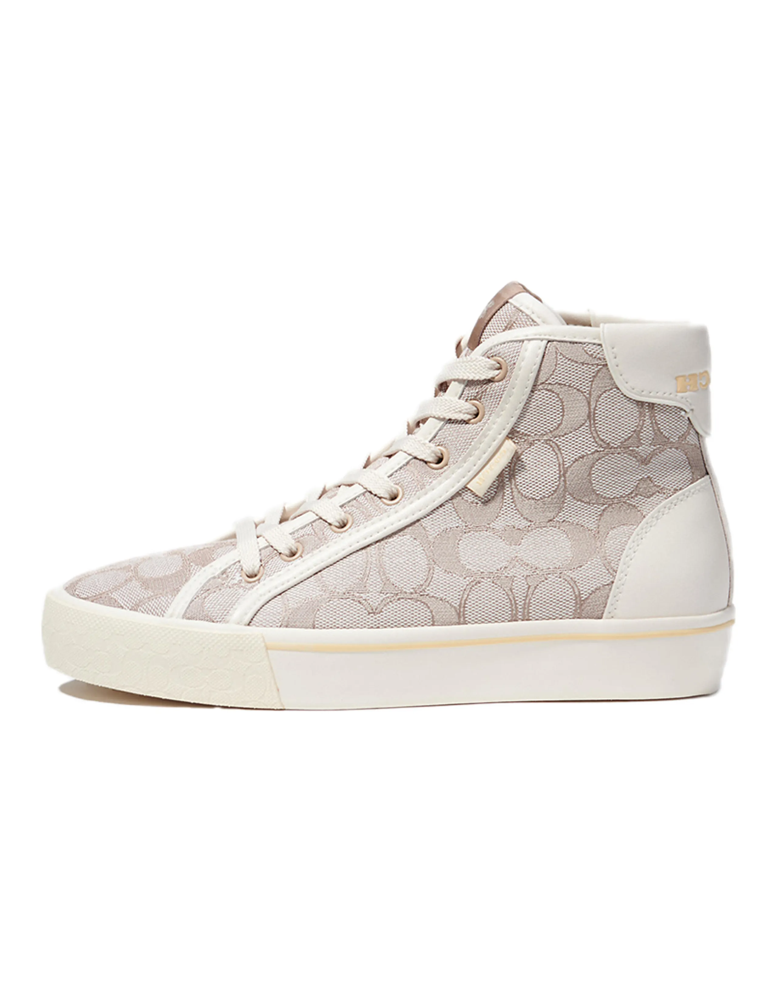 COACH CitySole High Top Stylish Skateboarding Shoes Women's Lime Gray