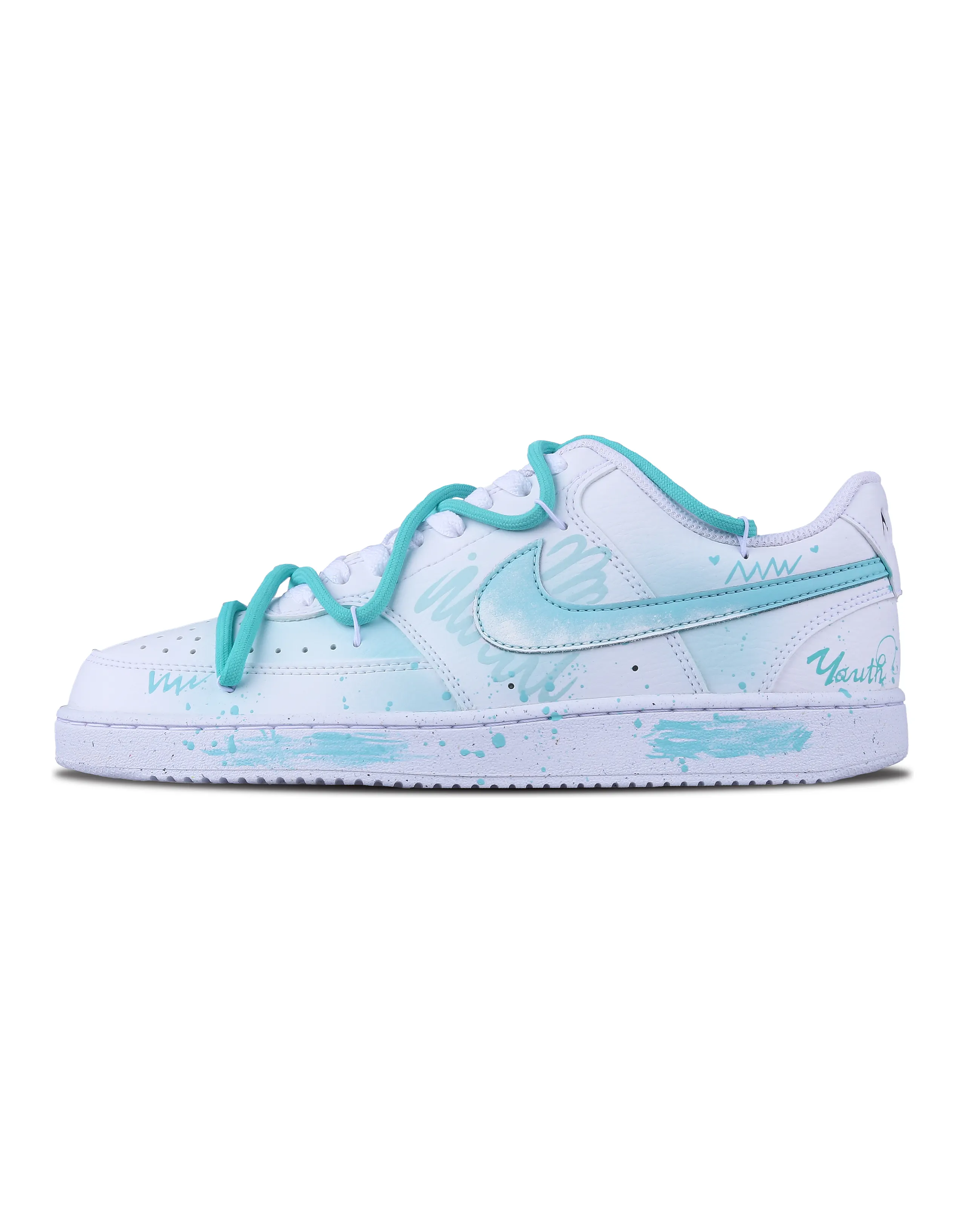 Nike Court Vision 1 Low-Top Skateboard Shoes Women's Cyan