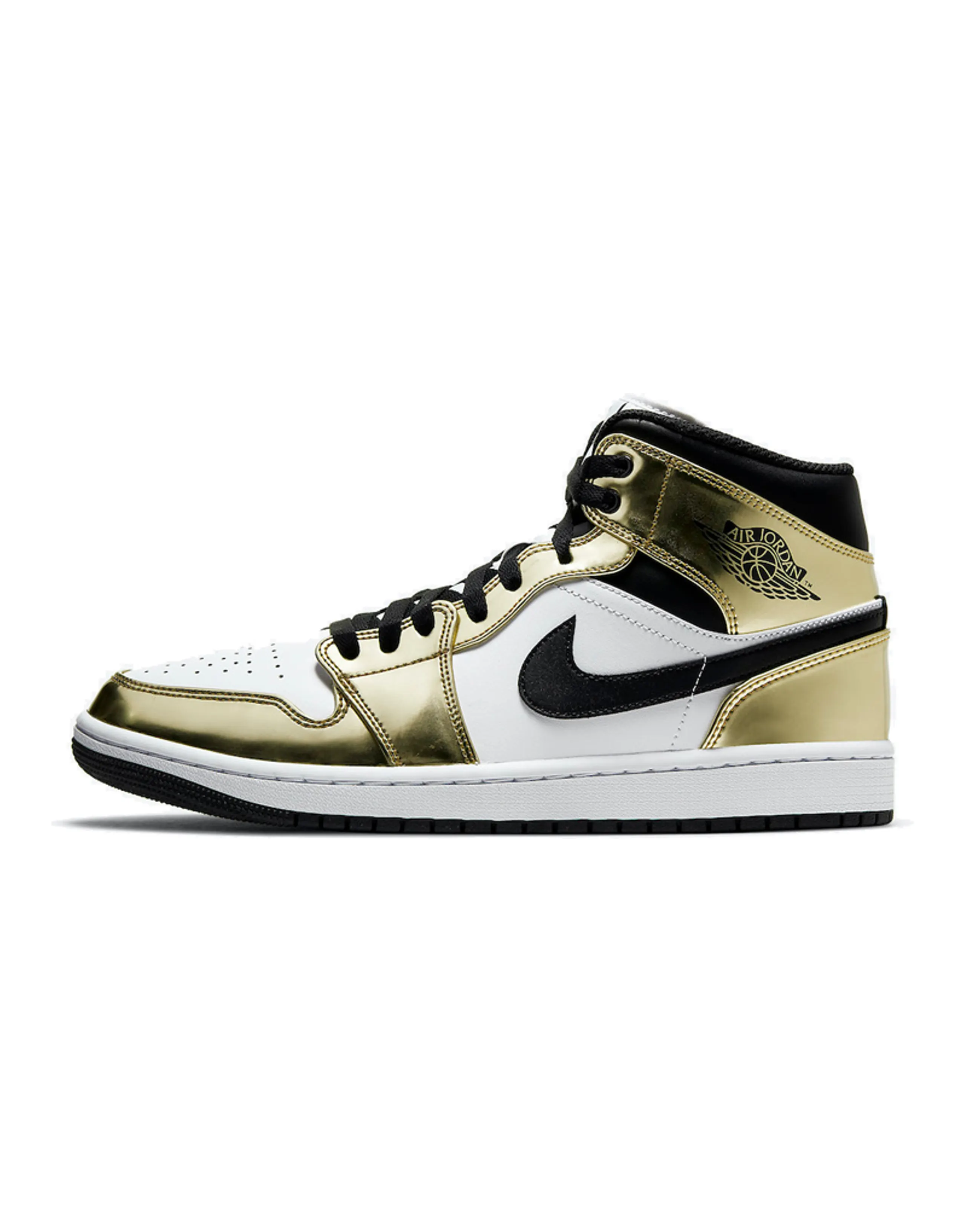 JORDAN 1 Mid Metallic Gold Black White