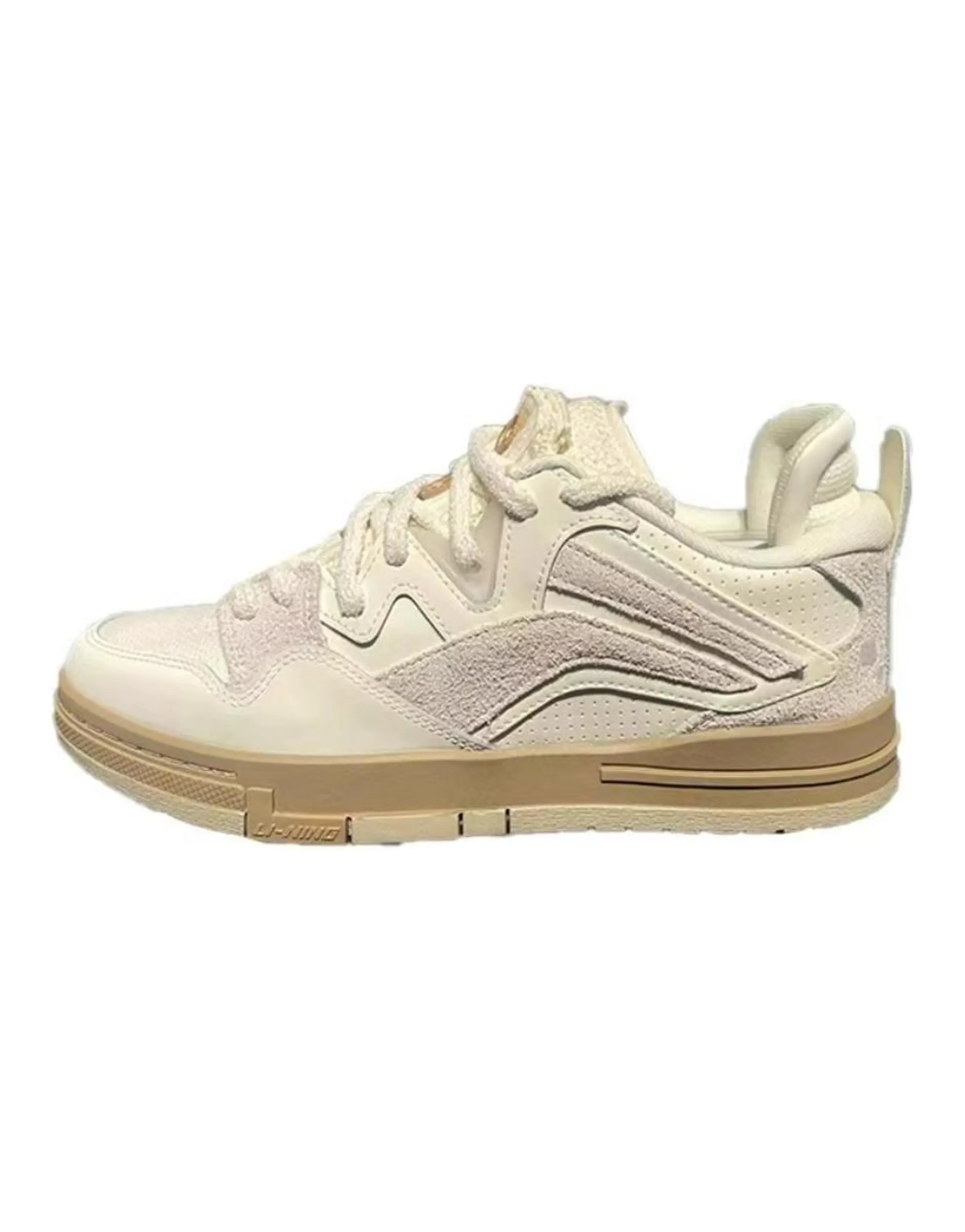 LiNing Wave Anti-Slip Wear-Resistant Low-Top Skateboard Shoes Men's Ecru