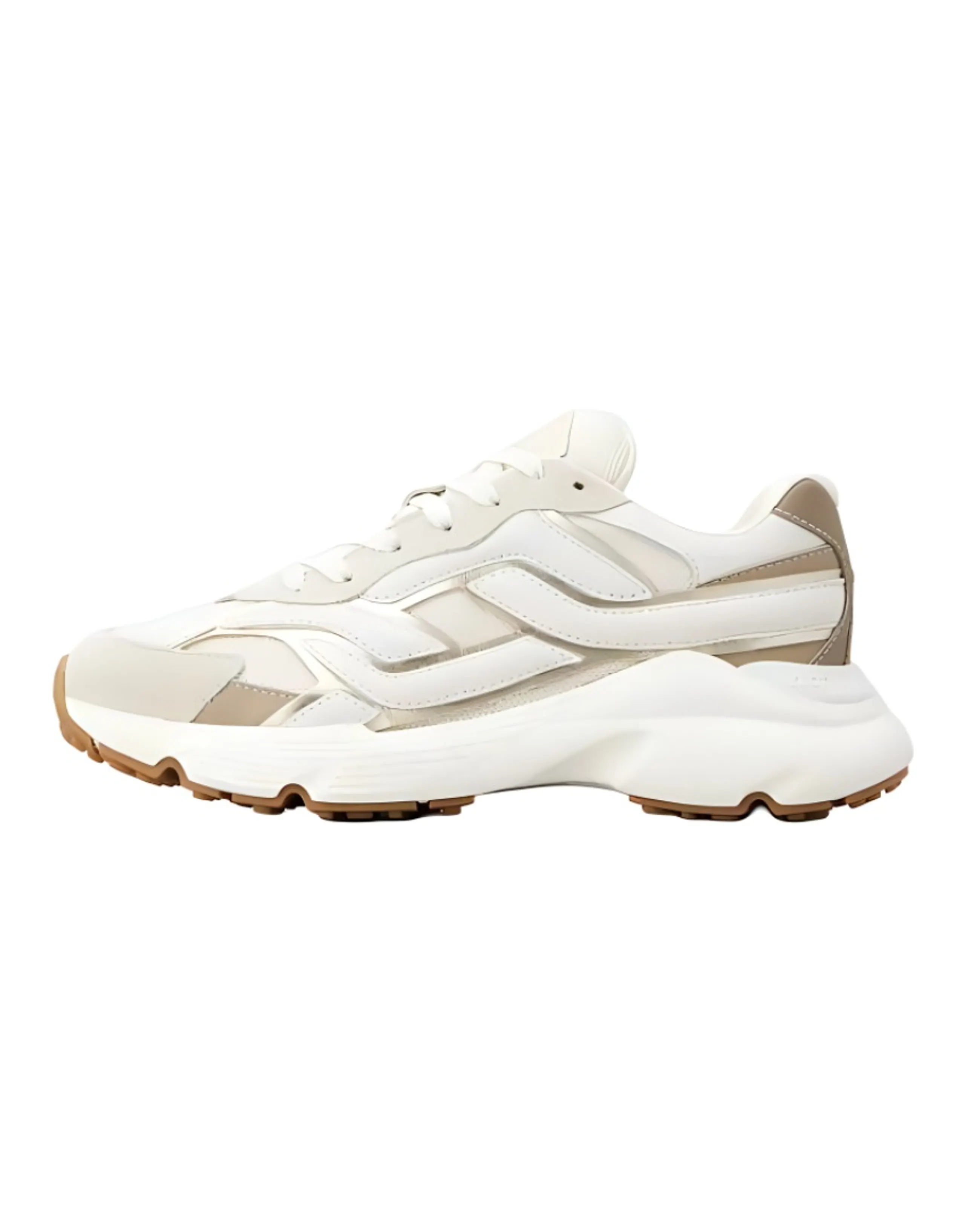 TOD'S Fabric Leather Versatile Comfortable Low-Top Casual Shoes Women's Off-White