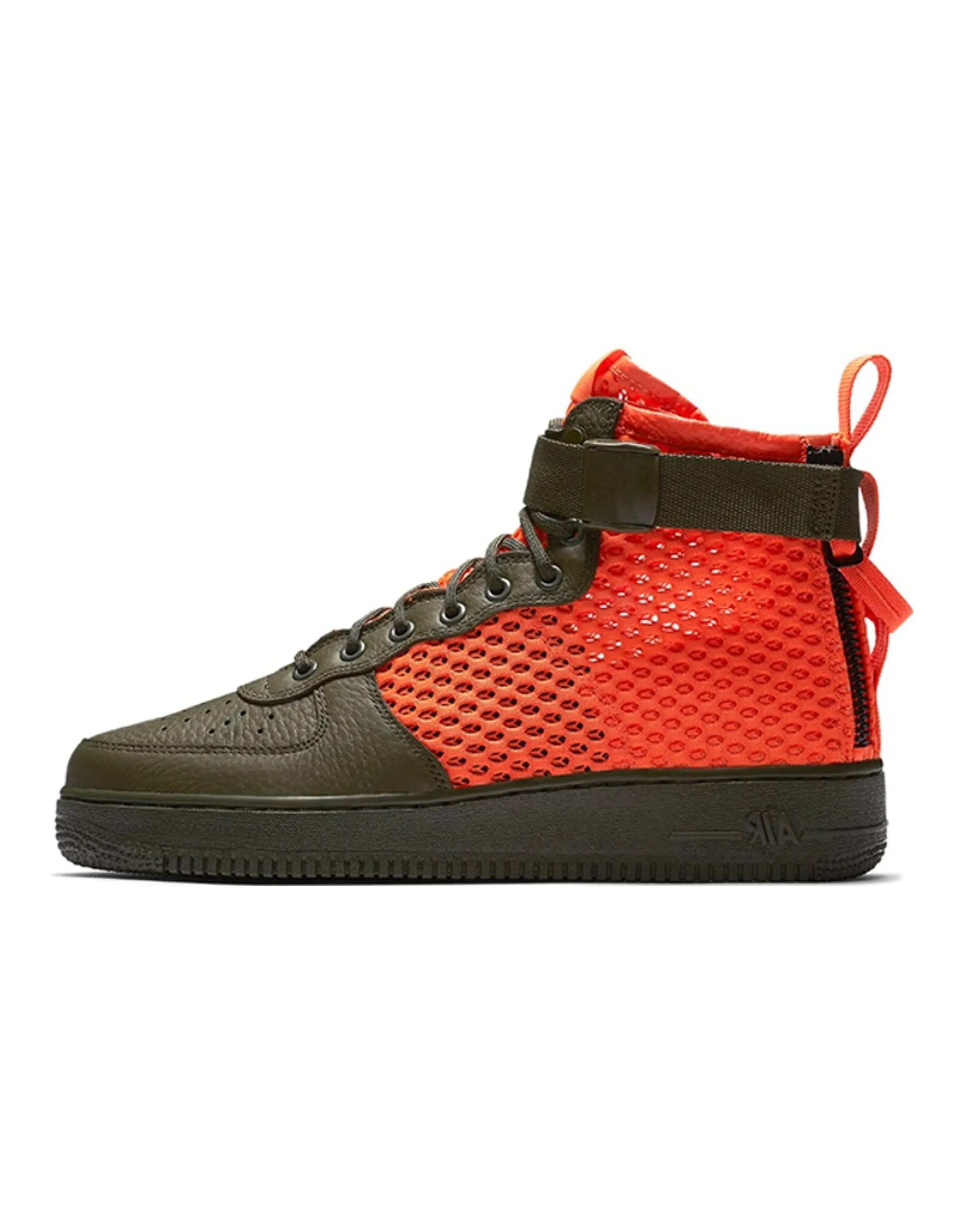 Nike Sf Air Force 1 Mid Cargo Khaki Total Crimson
