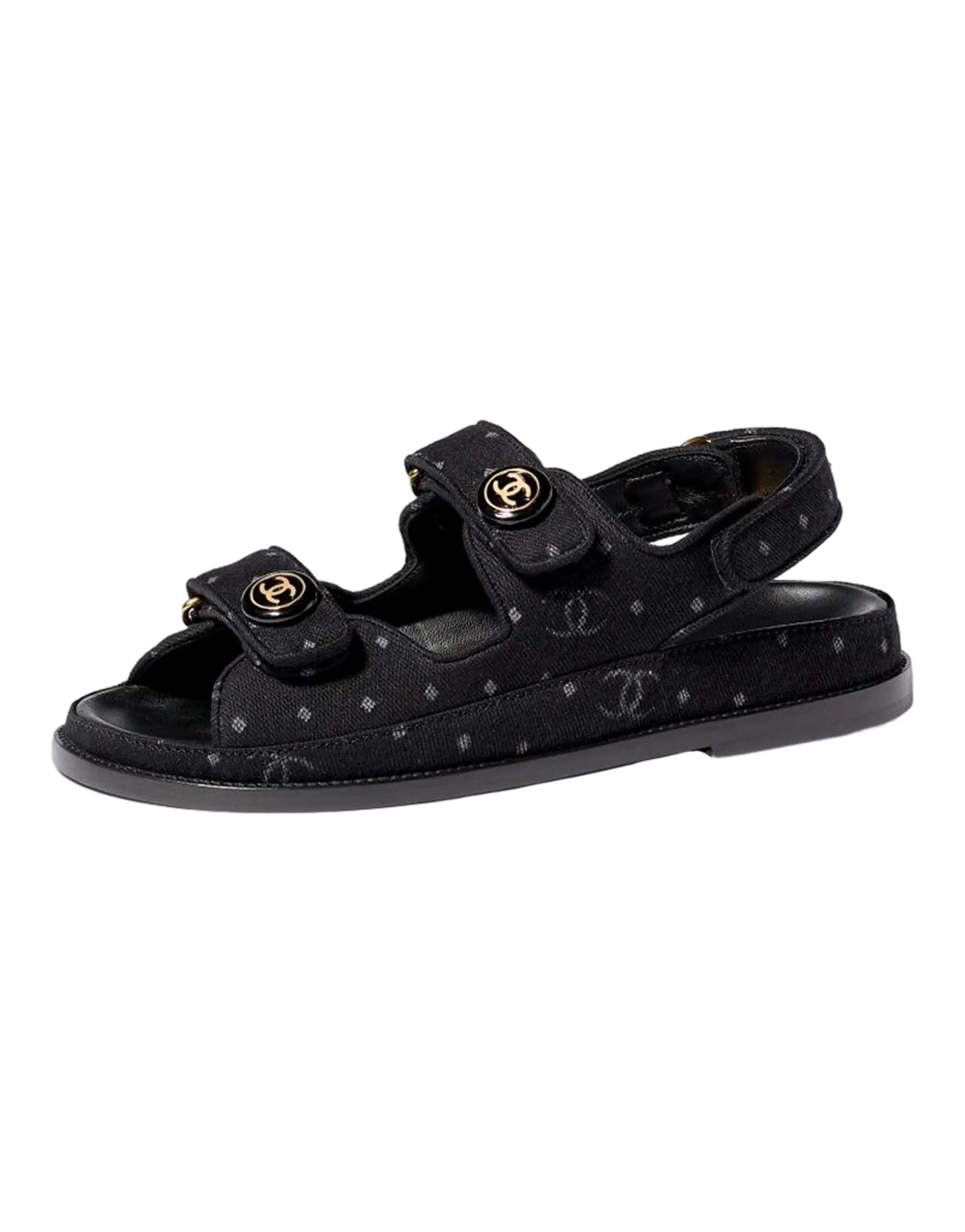 CHANEL Printed Sandal Black Denim