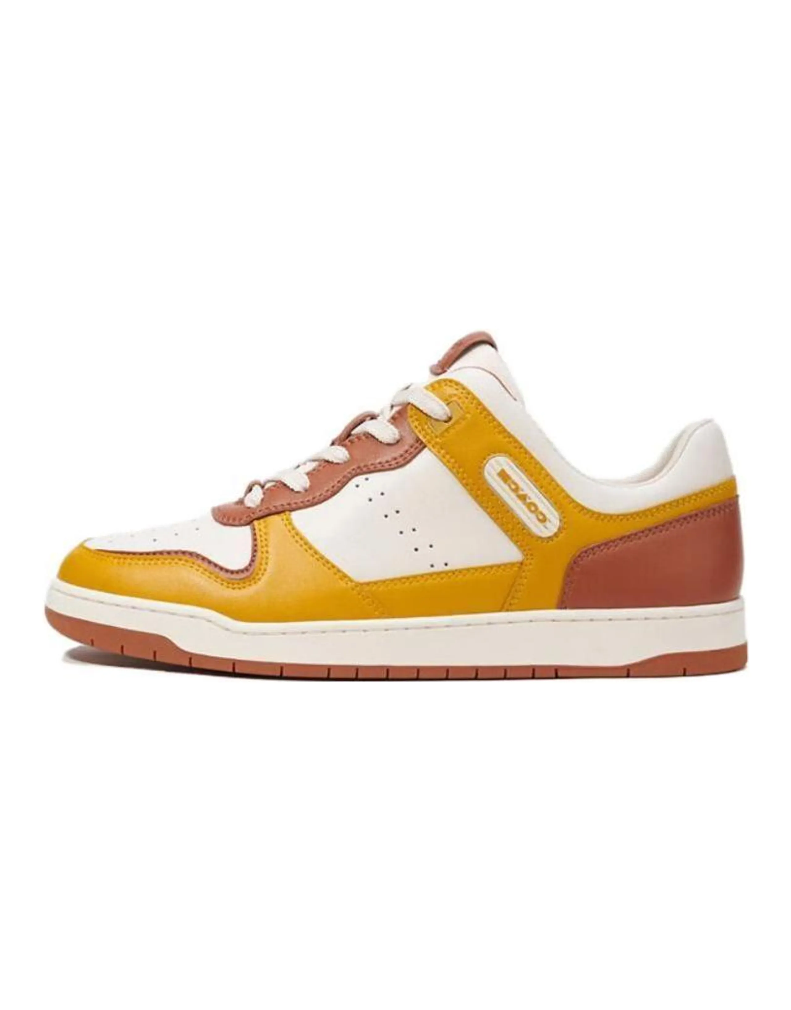 COACH Low Top Stylish Skateboarding Shoes Men's Yellow Brown