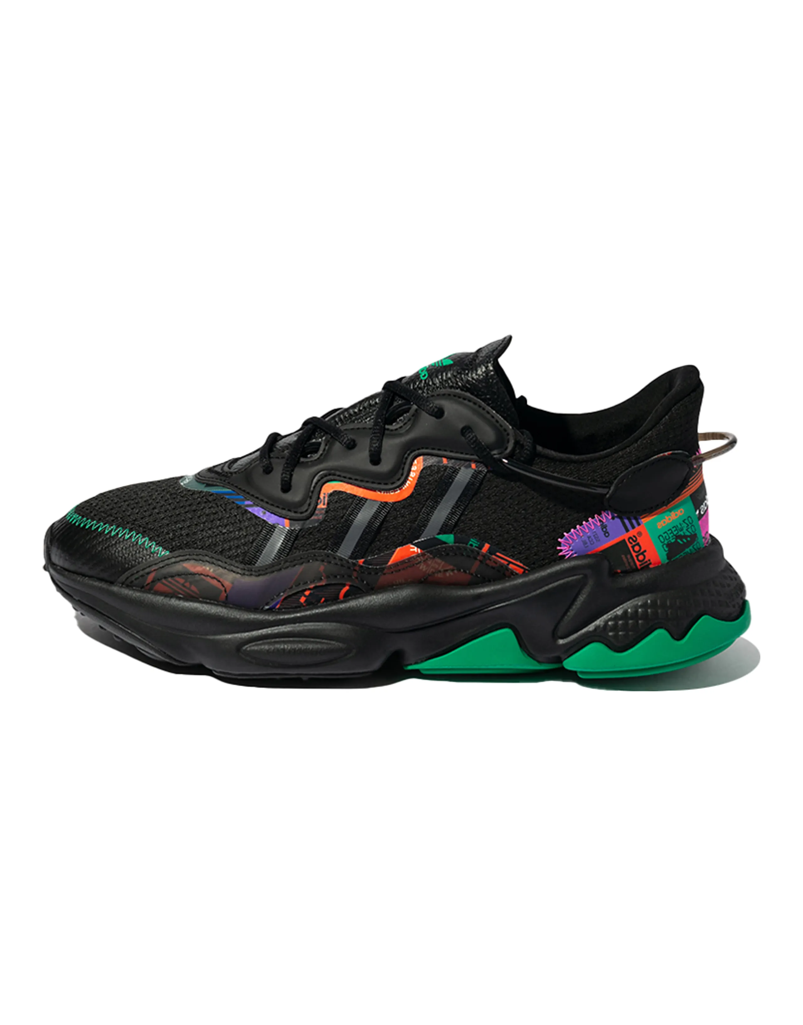 Adidas Originals Ozweego Casual Shoes 'Black Green Multi Color'