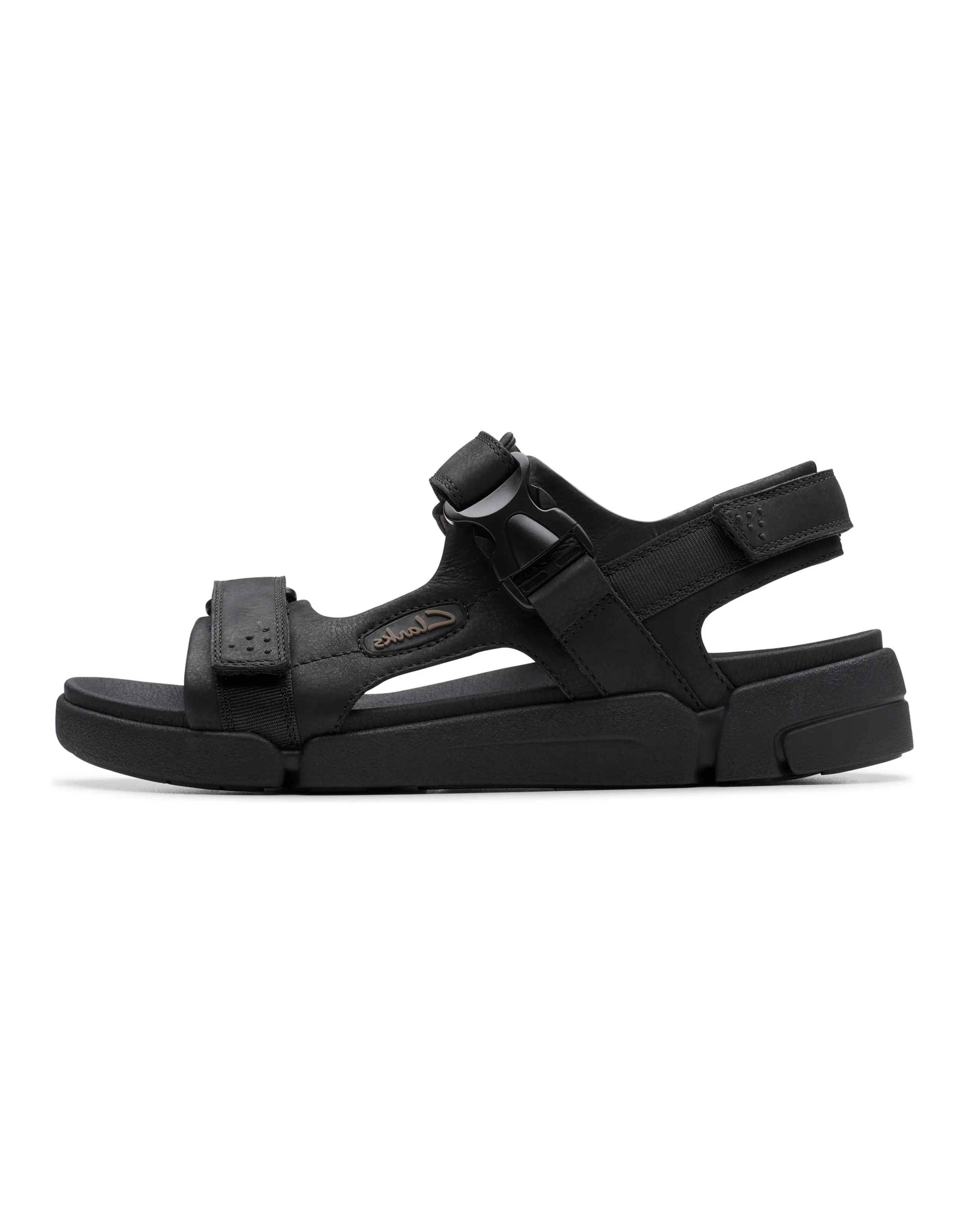 Clarks Cowhide Leather Clarks Trigenic2 Ray Everyday Street Beach Sandals Men's Black
