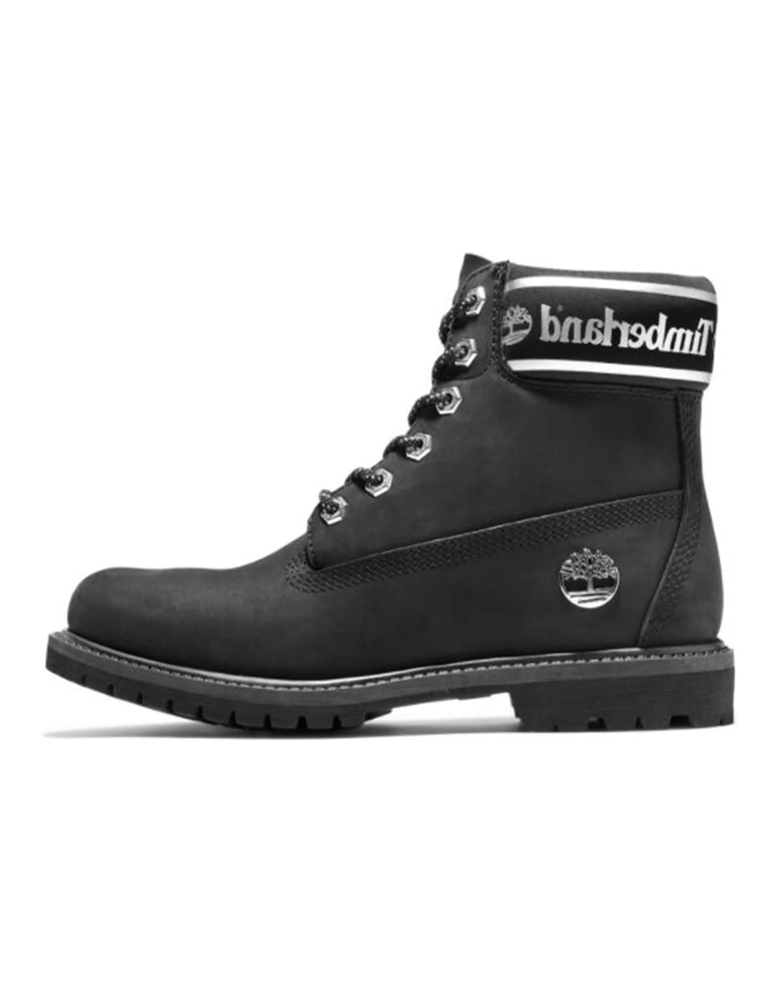 Timberland 6 Inch Premium Wide Fit Waterproof Boots 'Black Nubuck Logo' Women's