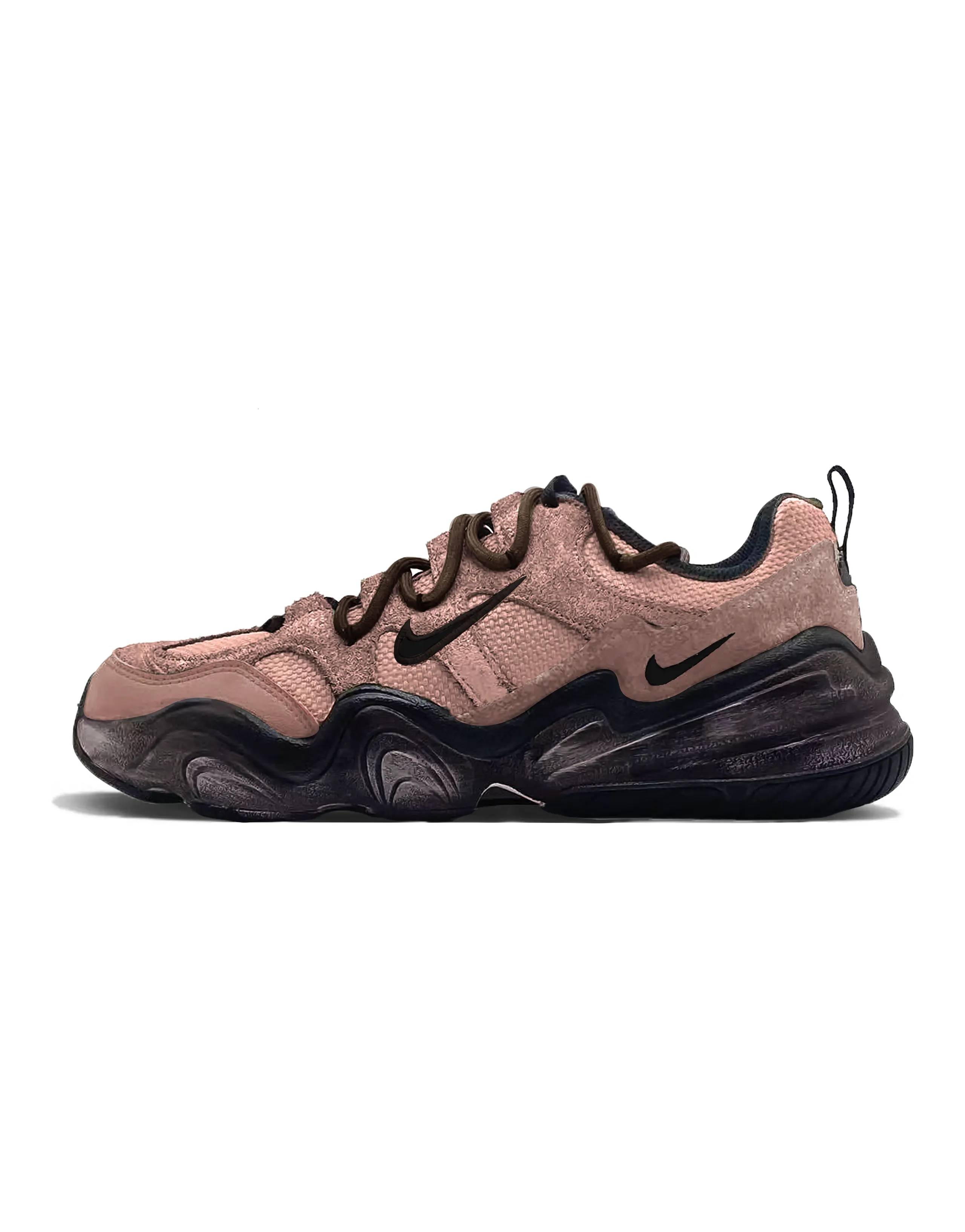 Custom Nike Tech Hera Low-Top Casual Shoes Women's Black Pink