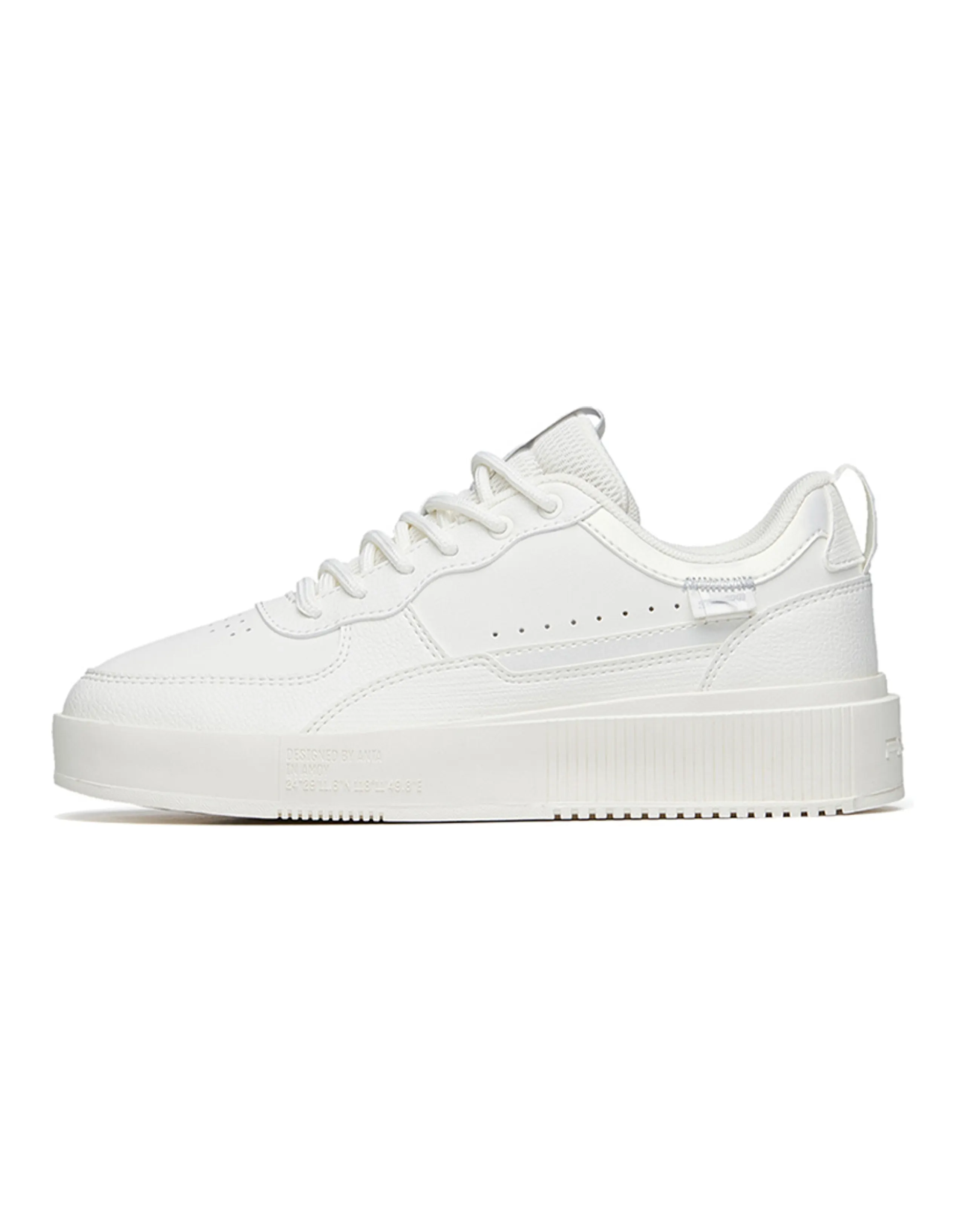 Anta Comfortable Trendy Lightweight Wear-Resistant Low-Top Skate Shoes Women's White